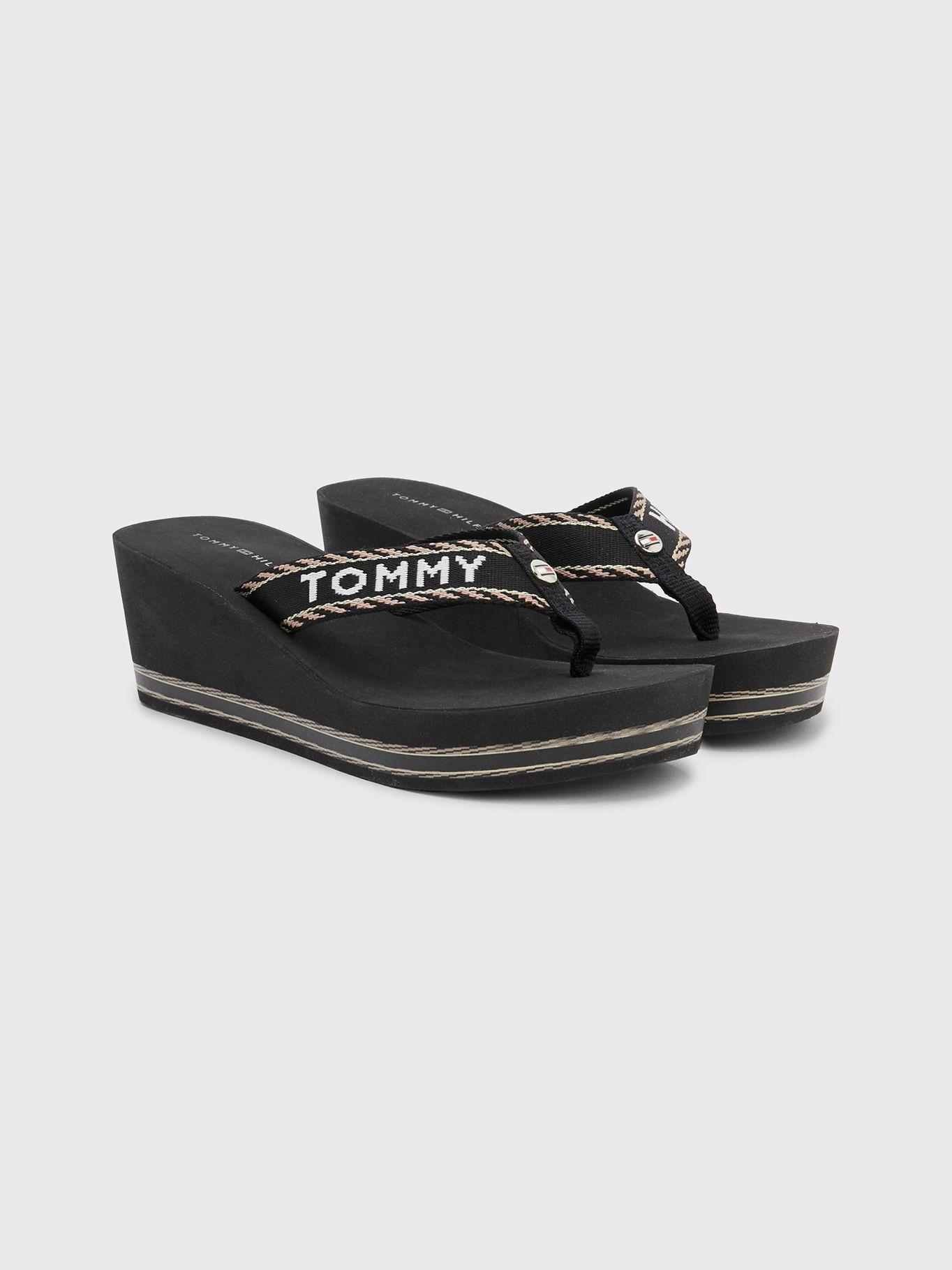 Sandalias Webbing Wedge Negro Tommy Hilfiger-0