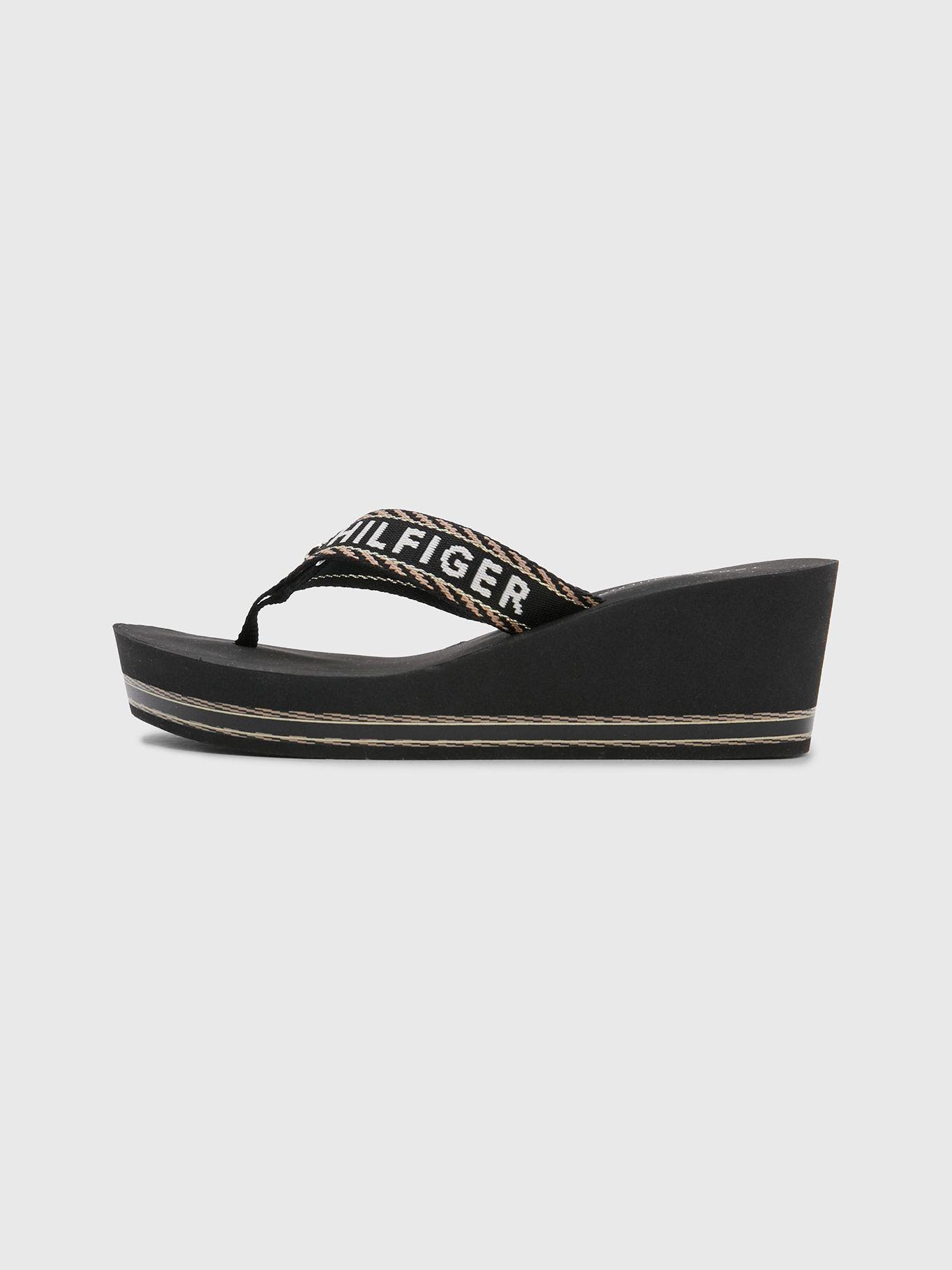Sandalias Webbing Wedge Negro Tommy Hilfiger-3