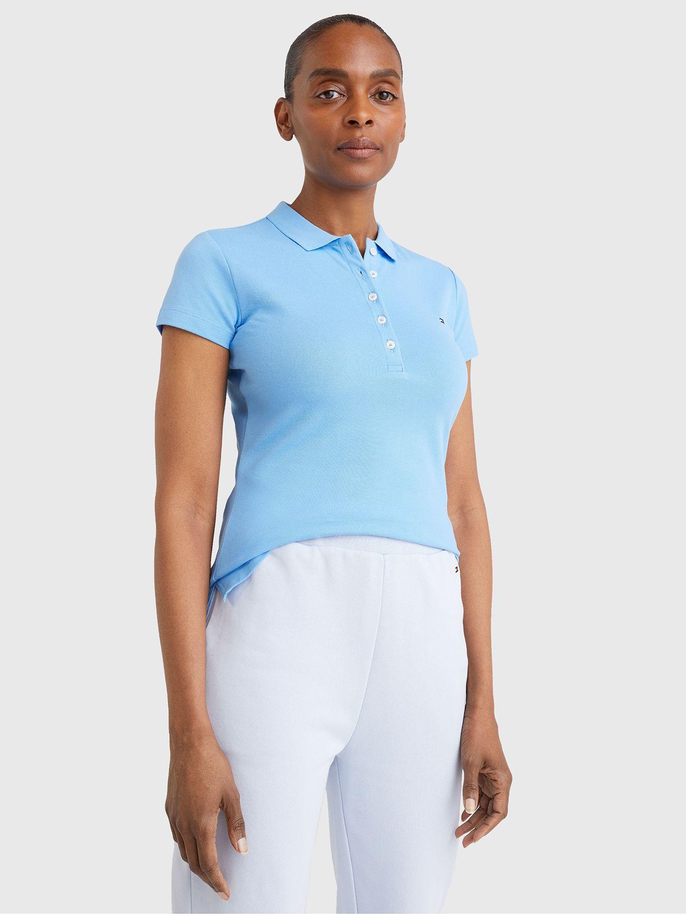 Polo Básica Slim Fit Celeste Tommy Hilfiger JN2-0