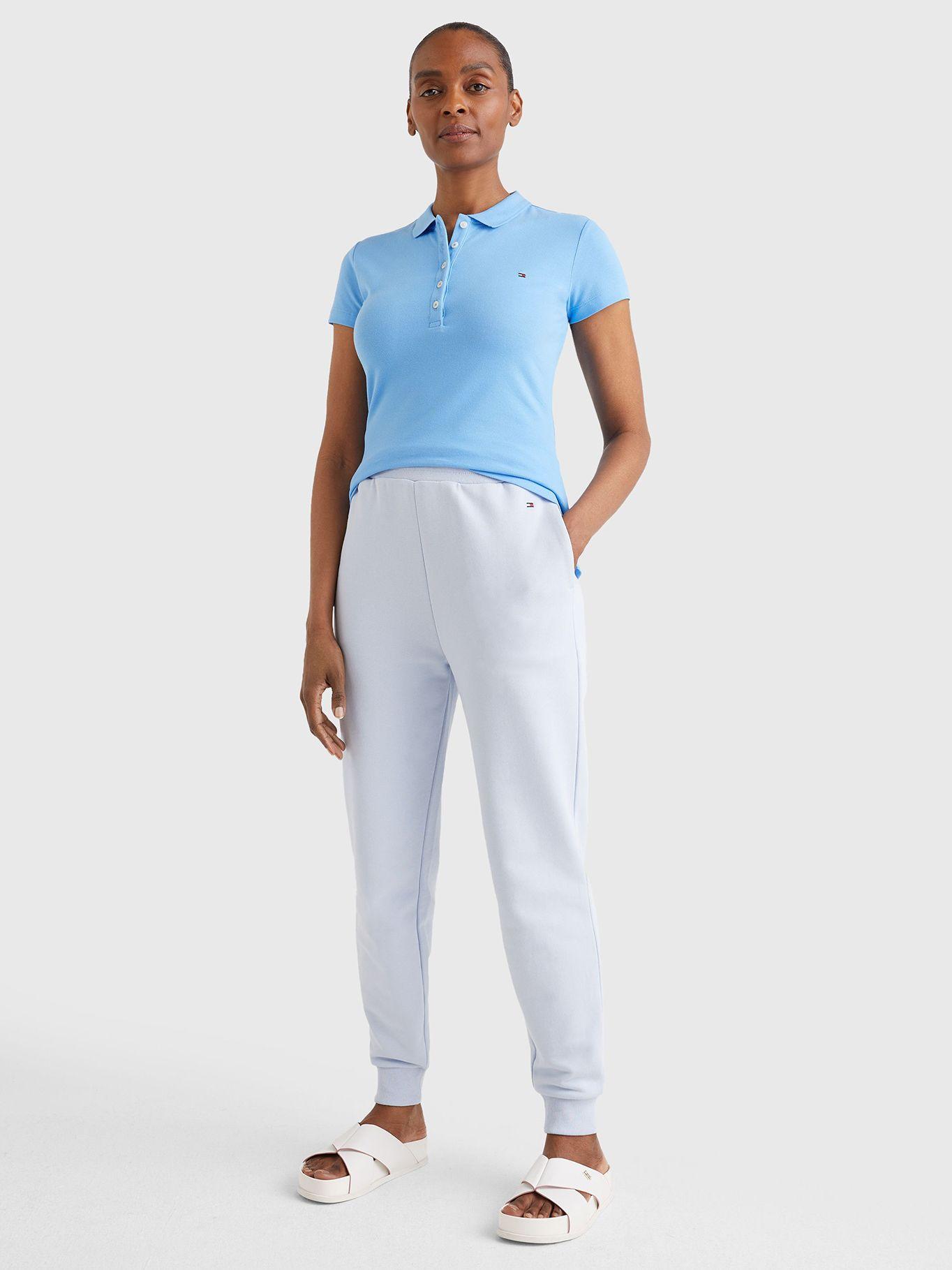 Polo Básica Slim Fit Celeste Tommy Hilfiger JN2-1