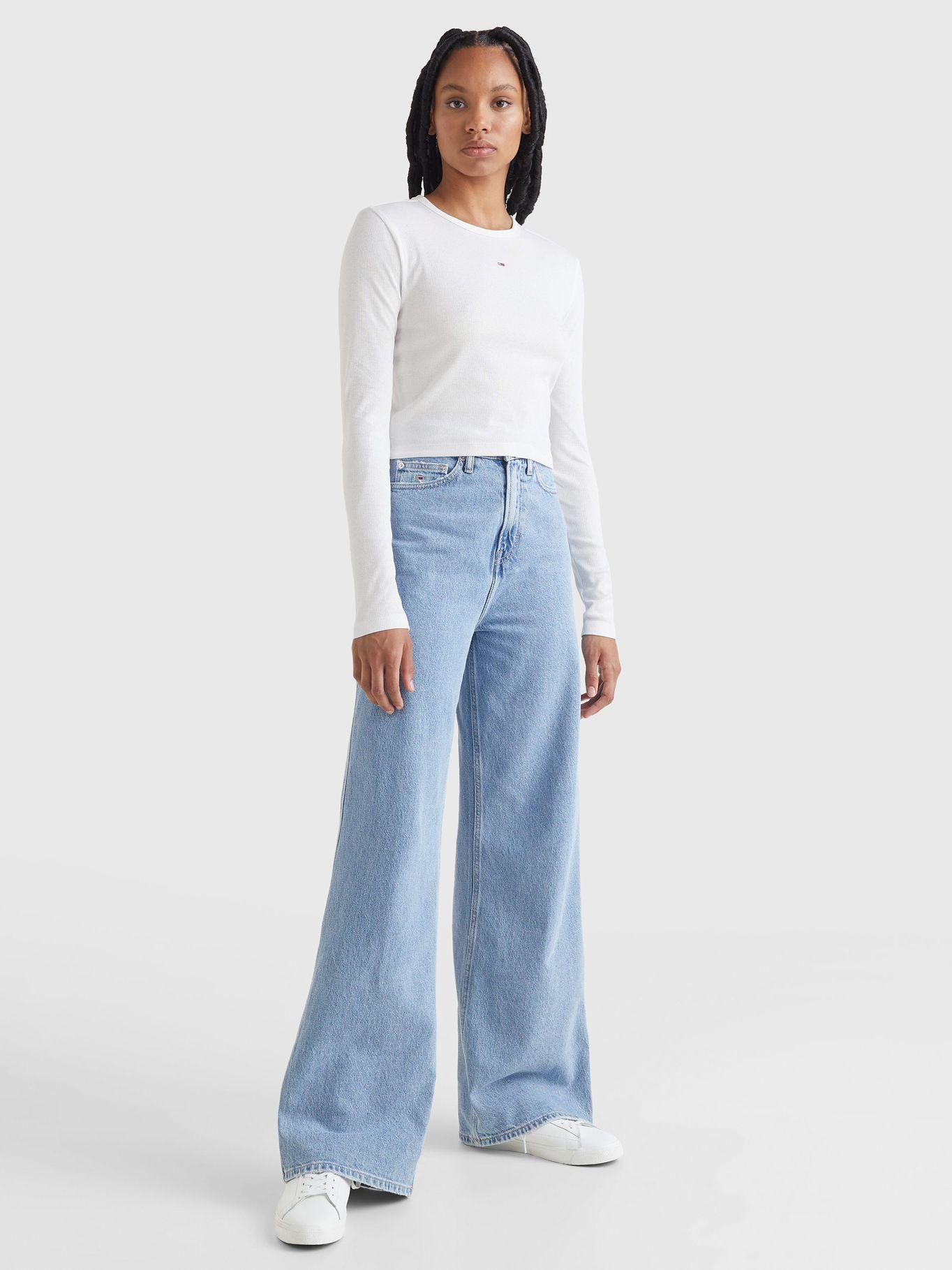 Polera Baby Rib C-Neck  Blanco Tommy Jeans-1