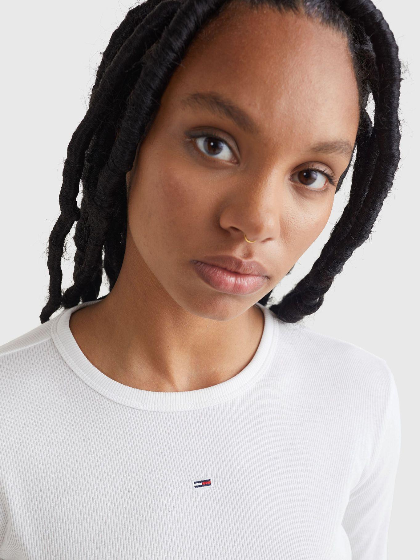 Polera Baby Rib C-Neck  Blanco Tommy Jeans-3