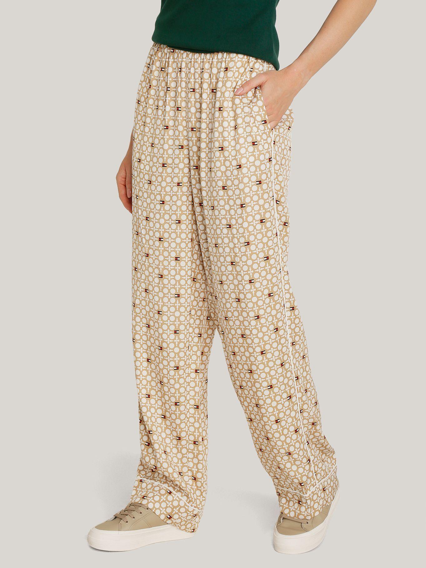 Pantalón De Rayas Con Corte Amplio Beige Tommy Hilfiger-1