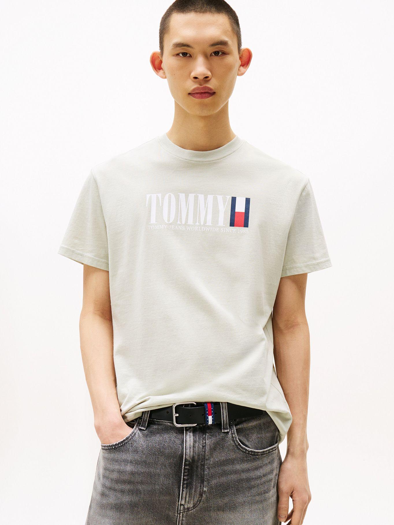 Polera C-Neck Con Logo Verde M1C Tommy Jeans-0