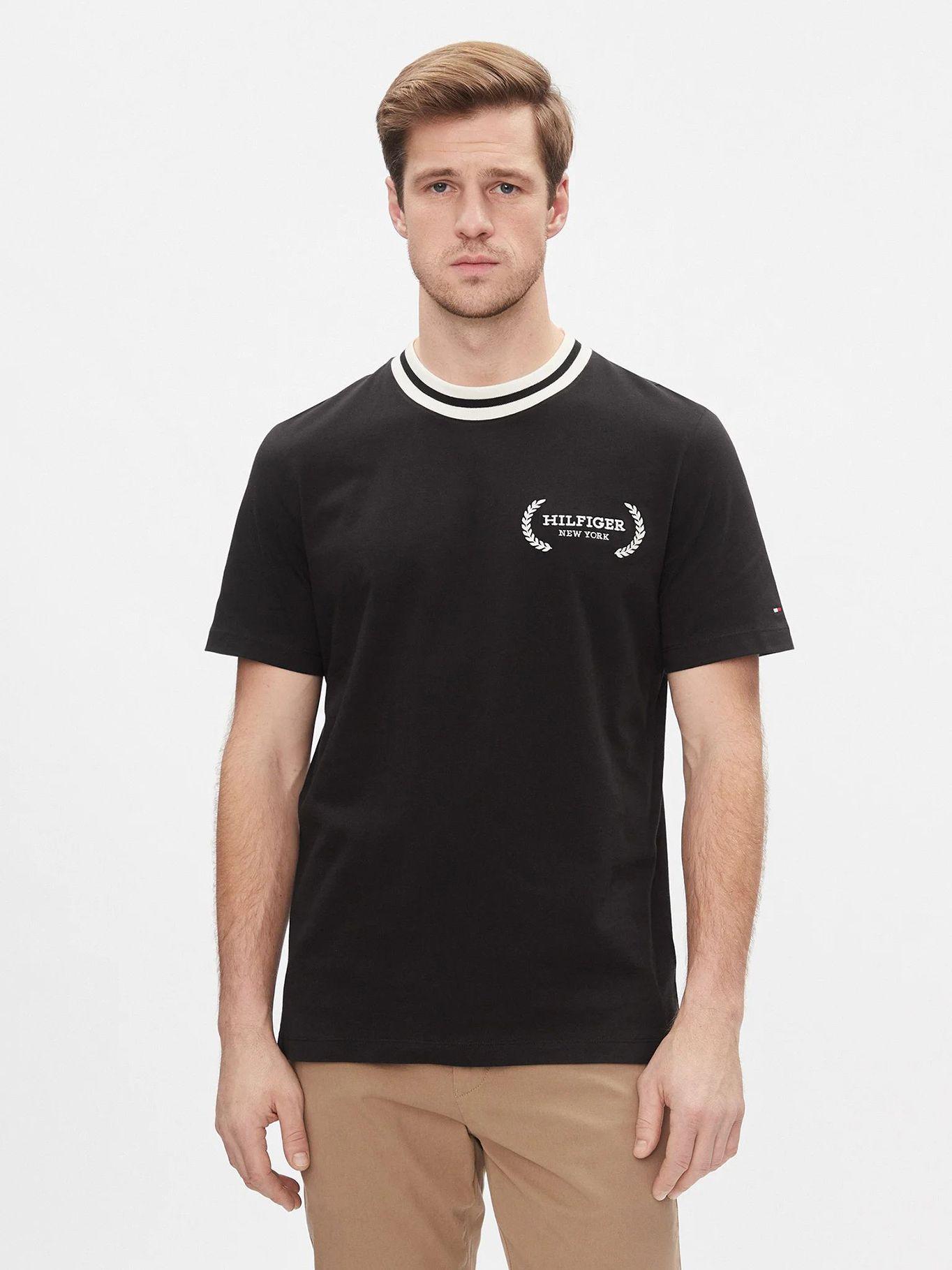 POLERA DE CUELLO RIBETEADO NEGRO TOMMY HILFIGER-0