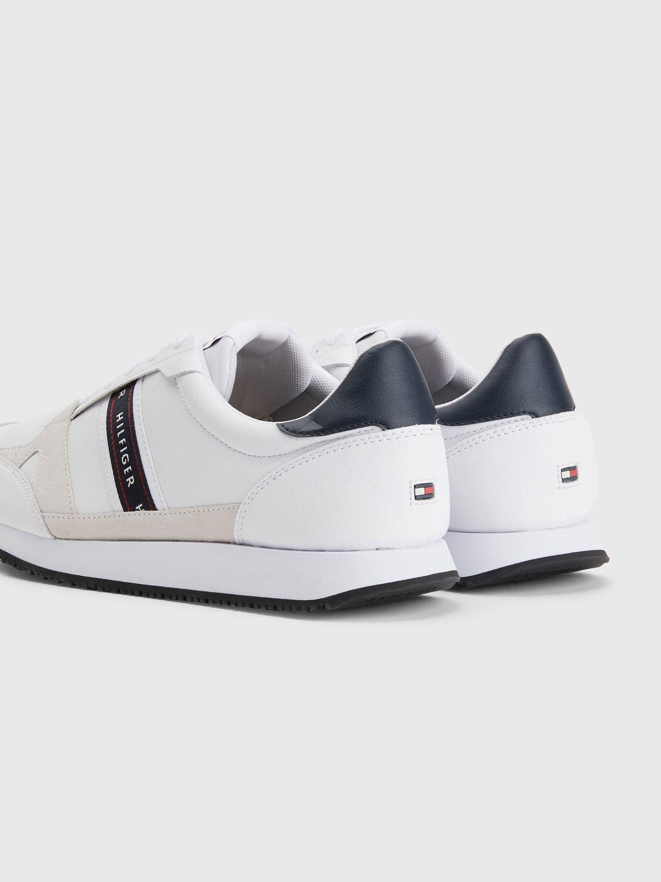 Zapatillas Running En Cuero Blanco Tommy Hilfiger-1
