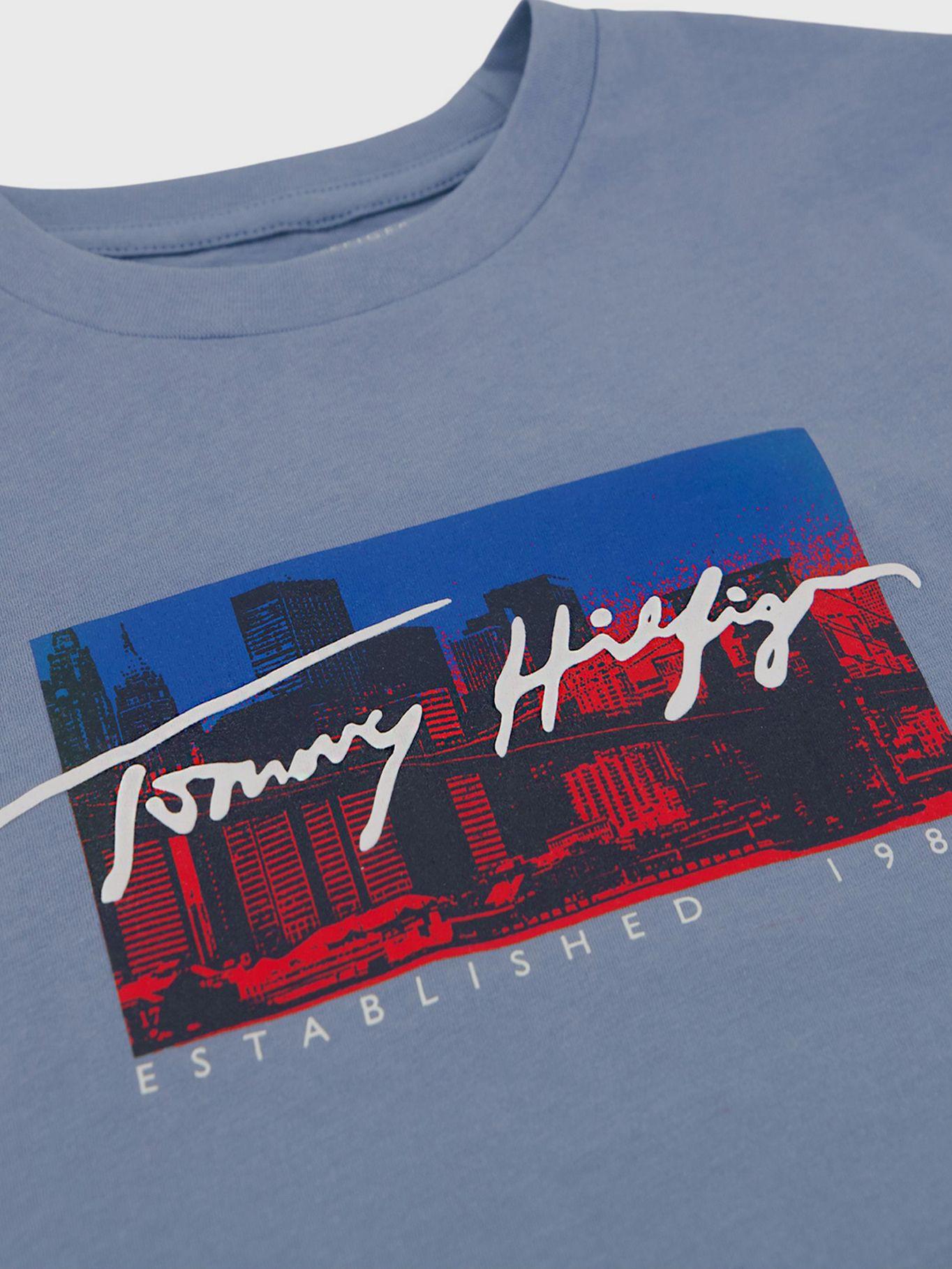 Polera skyline con logo Azul Tommy Hilfiger-2
