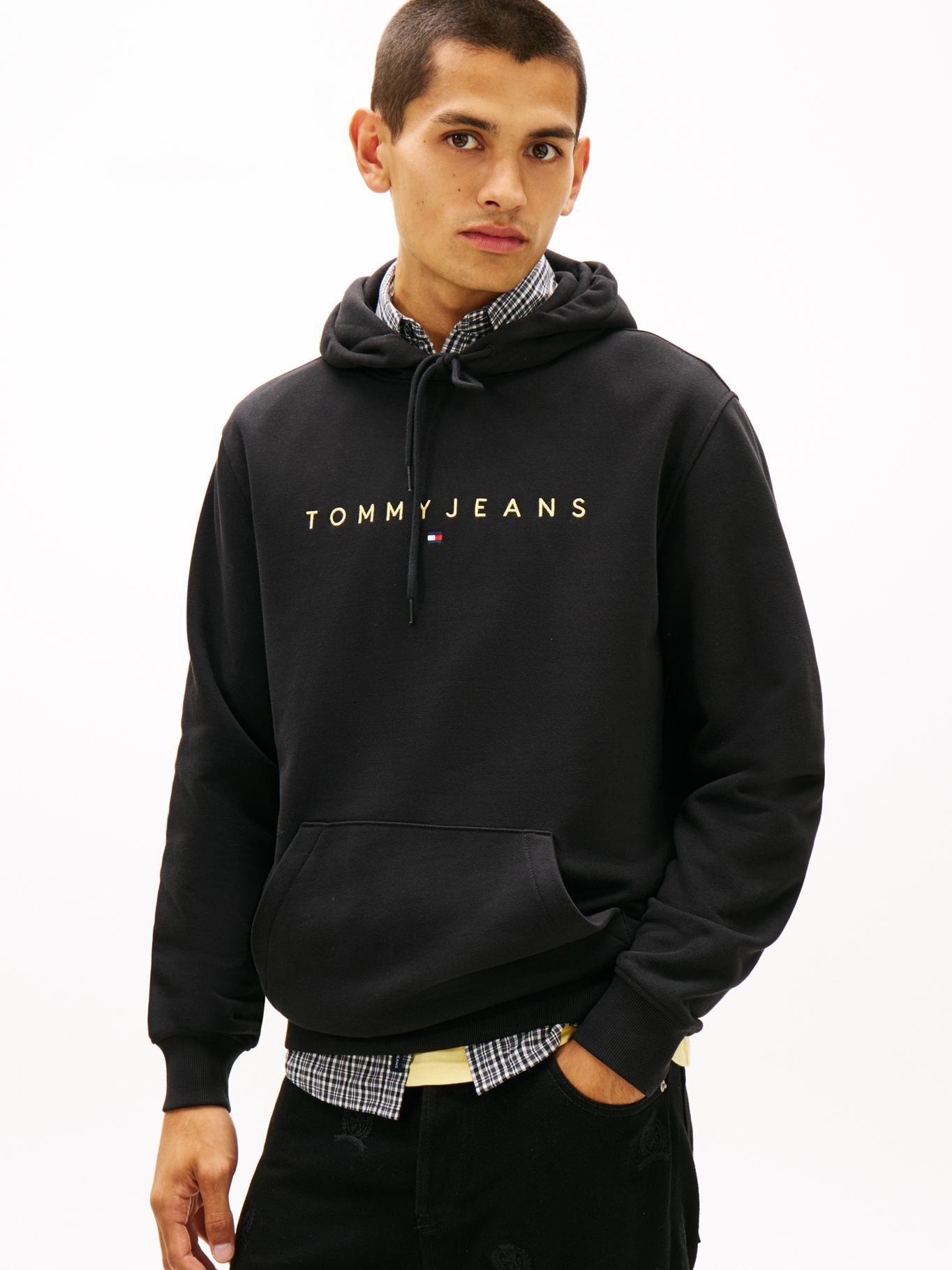 Polerón Hoodie Con Logo Bordado Tommy Jeans Negro-0