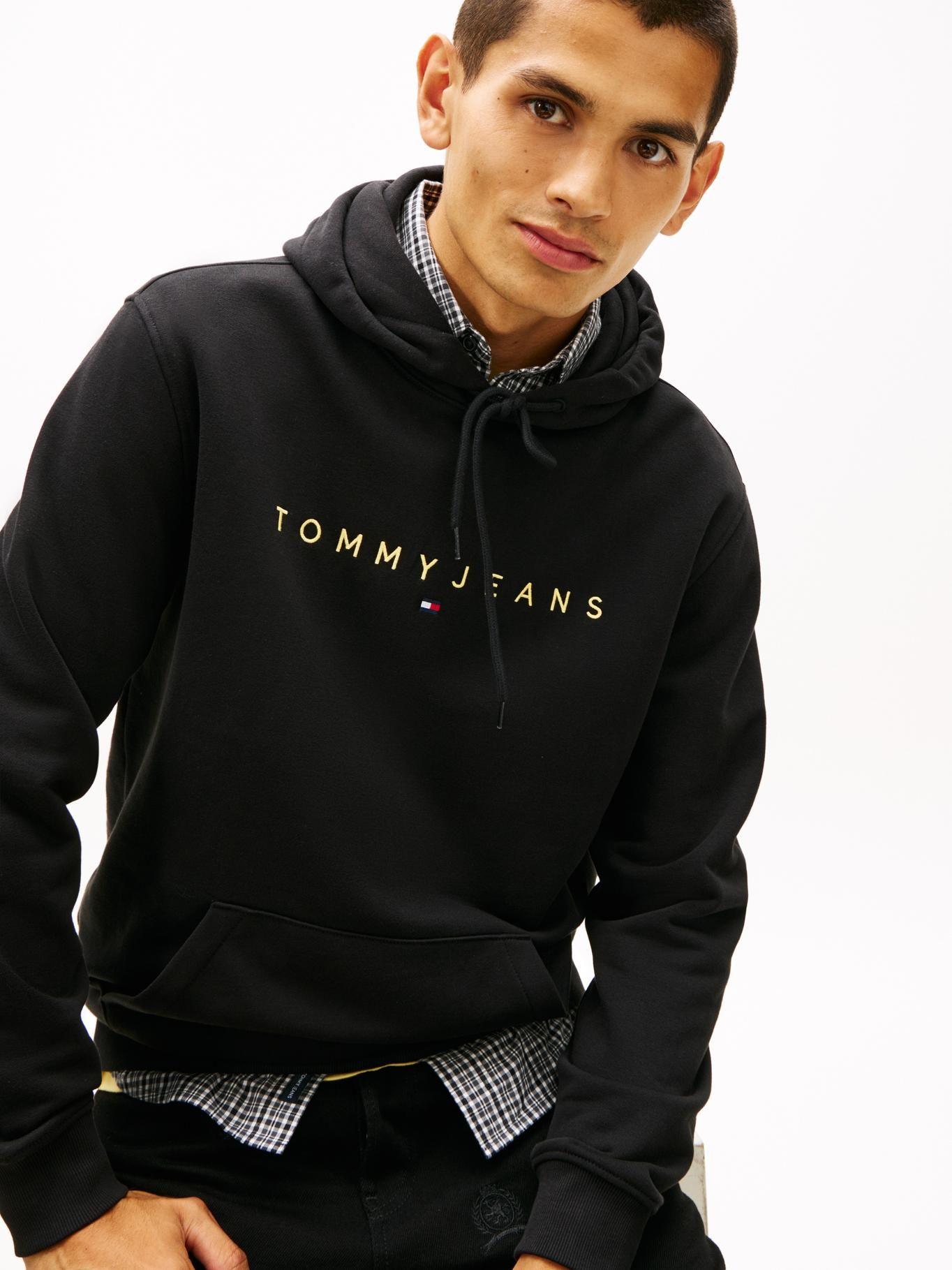 Polerón Hoodie Con Logo Bordado Tommy Jeans Negro-3