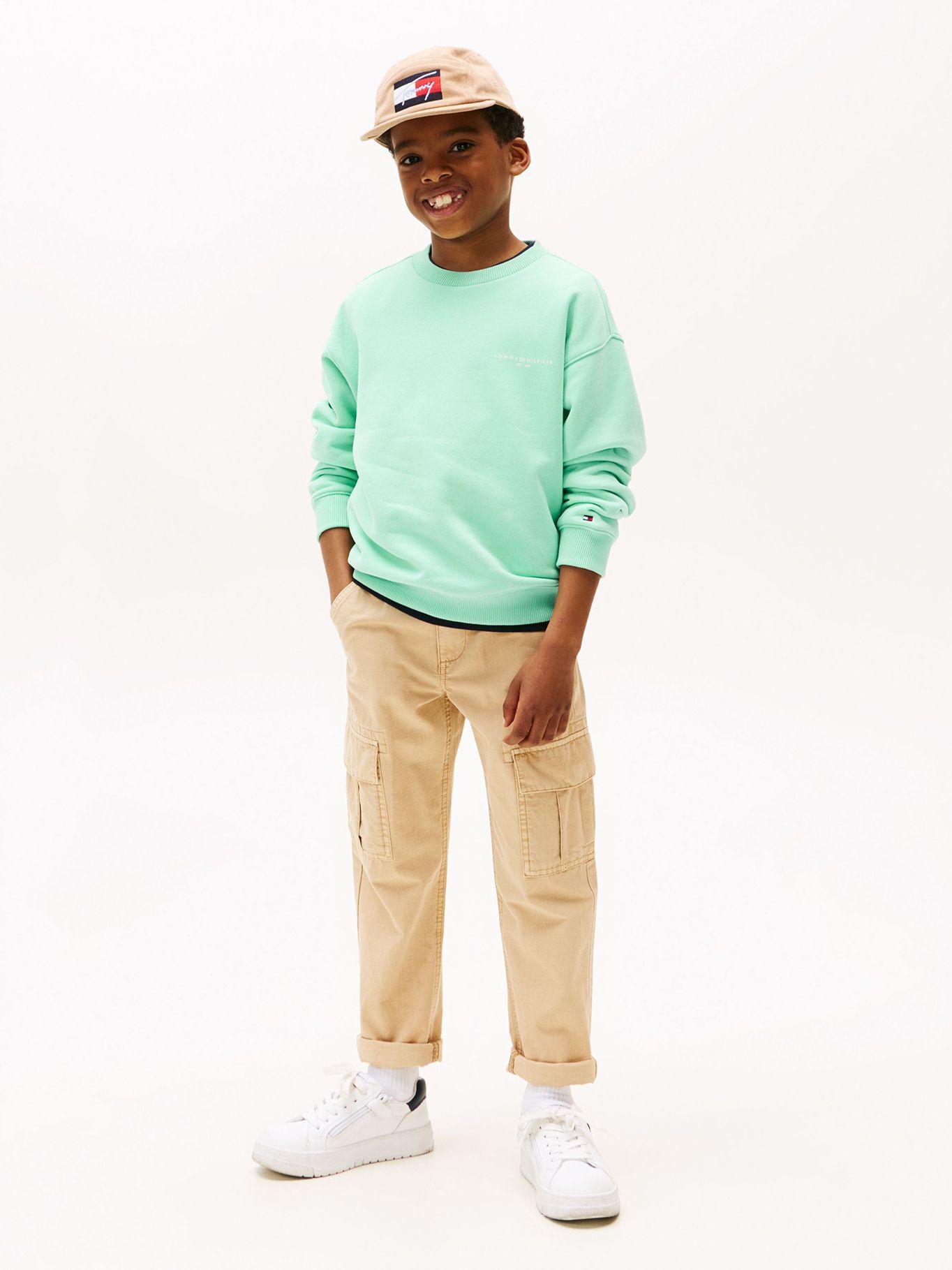 Polerón Con Cuello Redondo Y Logo Verde Tommy Hilfiger-1