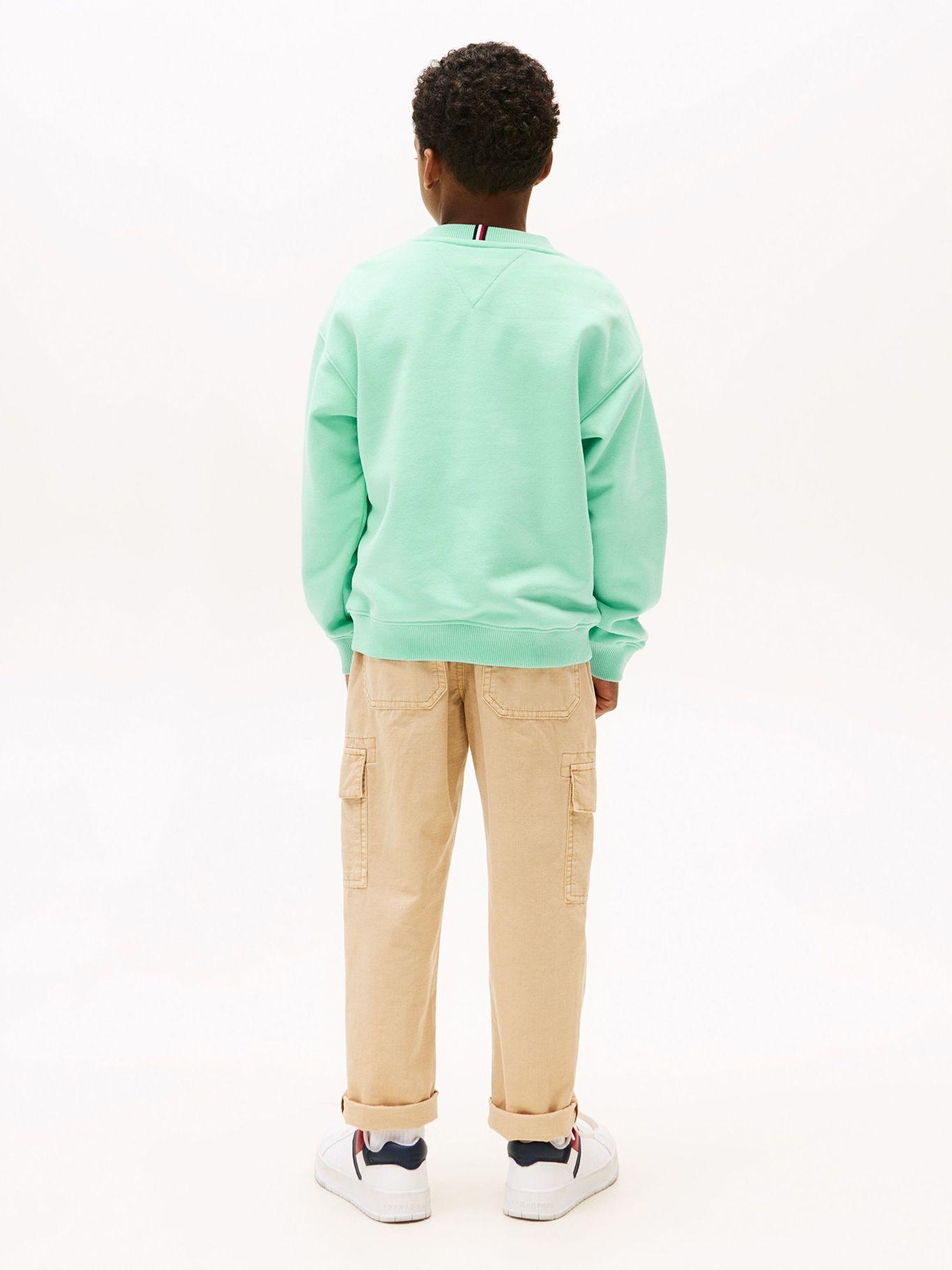 Polerón Con Cuello Redondo Y Logo Verde Tommy Hilfiger-2