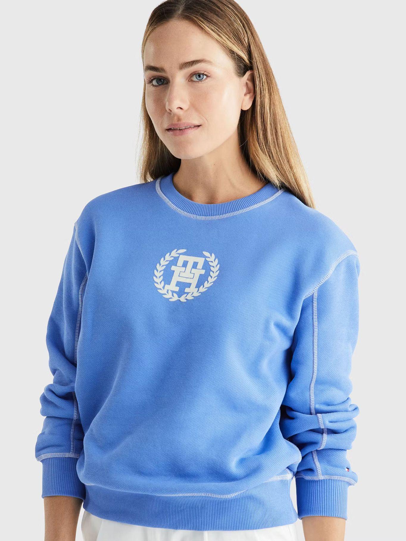 Polerón Logo Monogram Circular Celeste Tommy Hilfiger-3