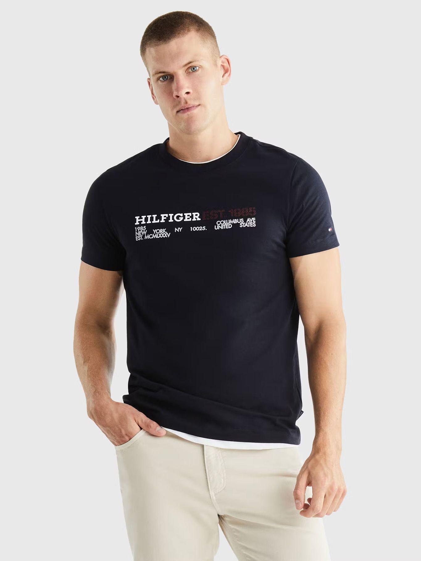 Polera Chest Logo Monotype Azul Tommy Hilfiger-0