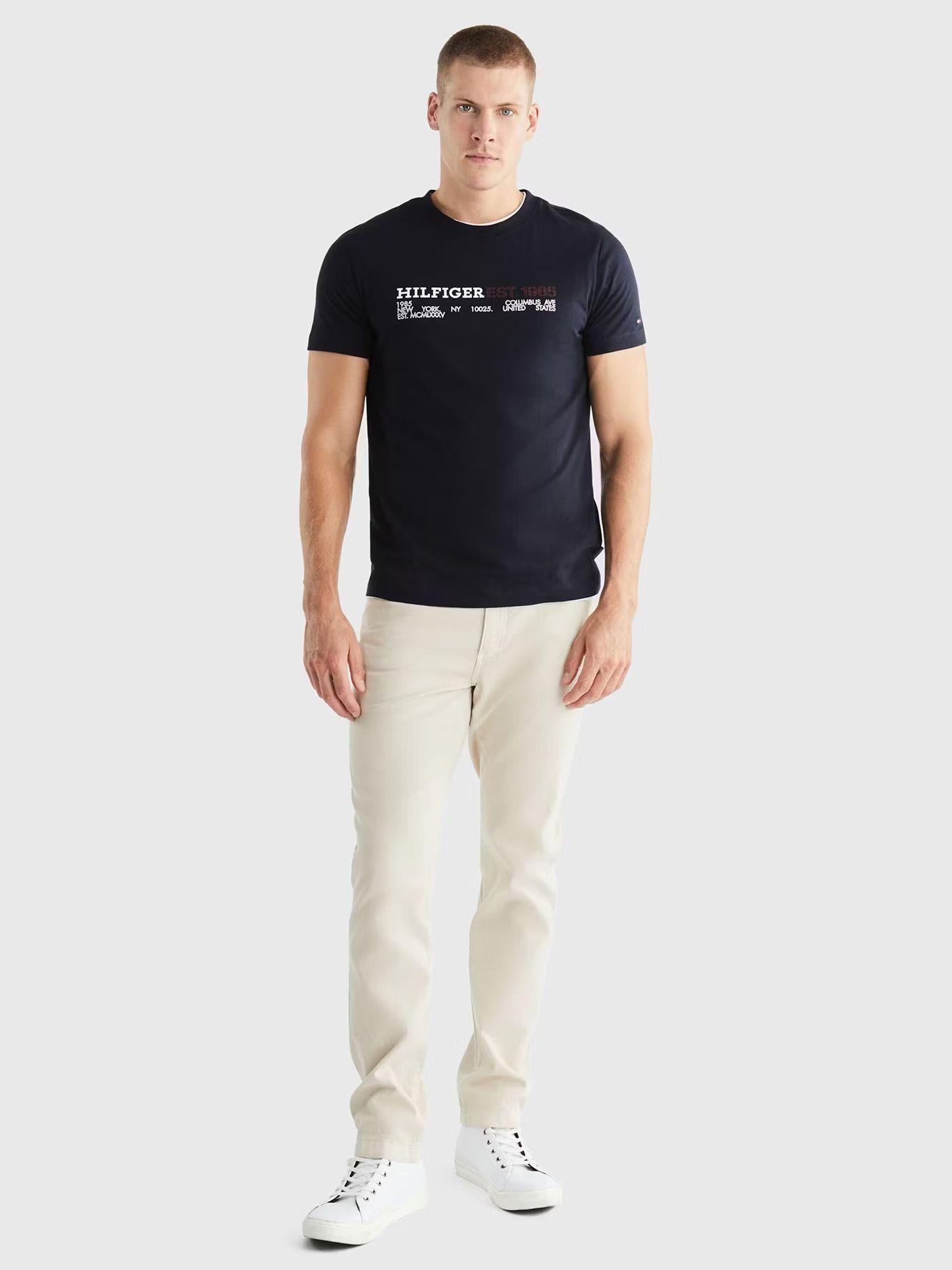 Polera Chest Logo Monotype Azul Tommy Hilfiger-1
