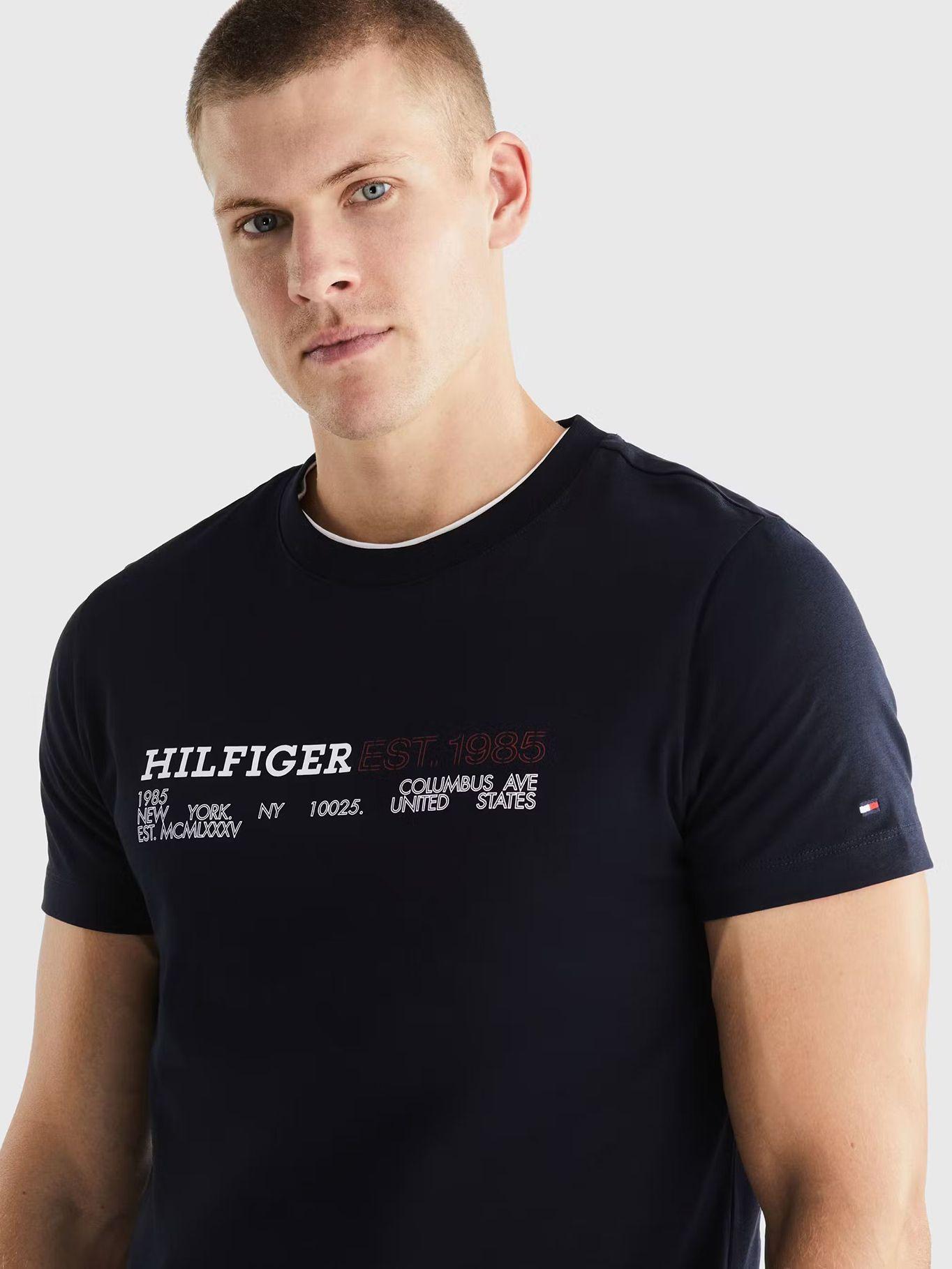 Polera Chest Logo Monotype Azul Tommy Hilfiger-3