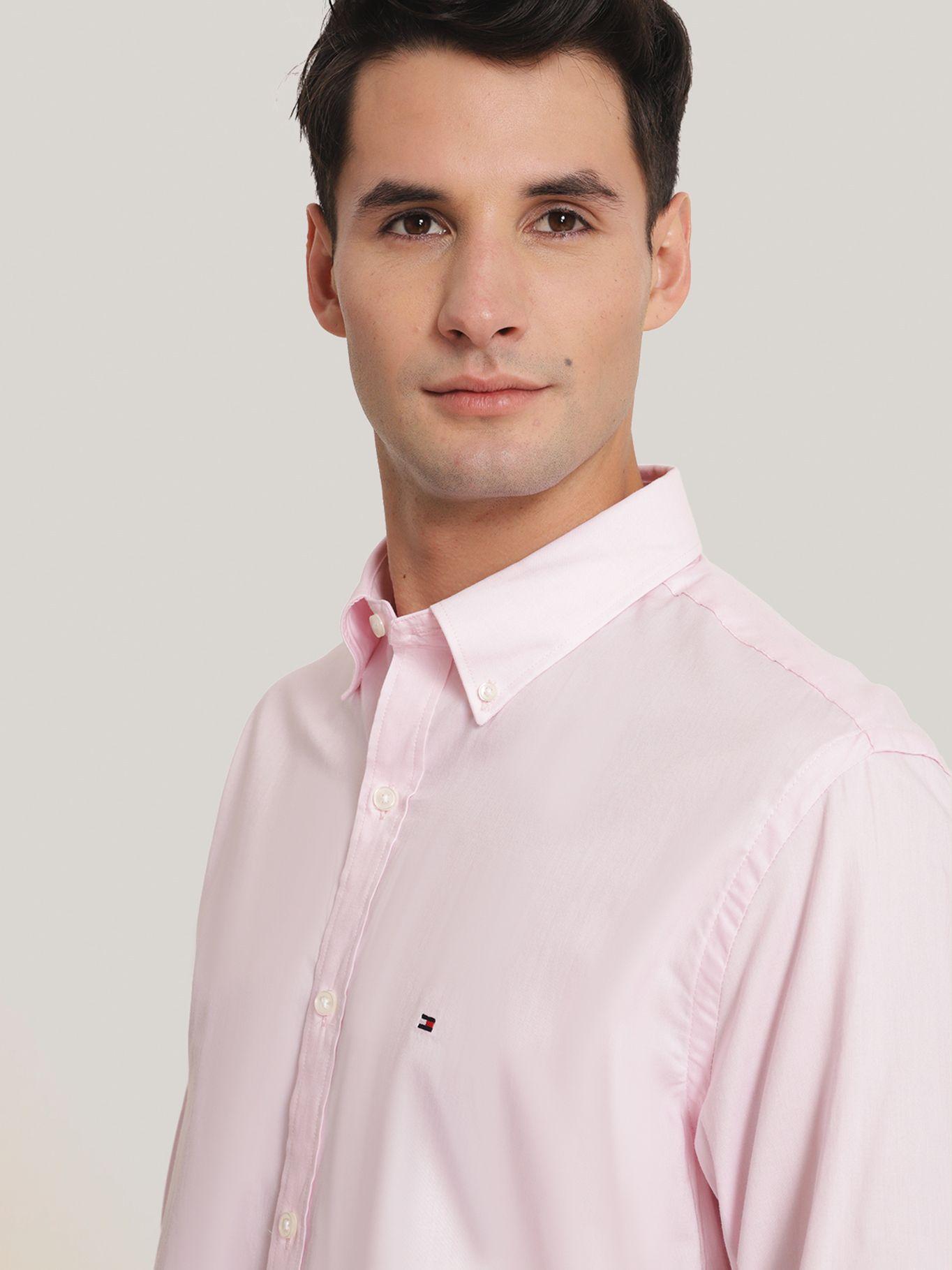 Camisa Solid Logo Slim Fit Rosado Tommy Hilfiger-3