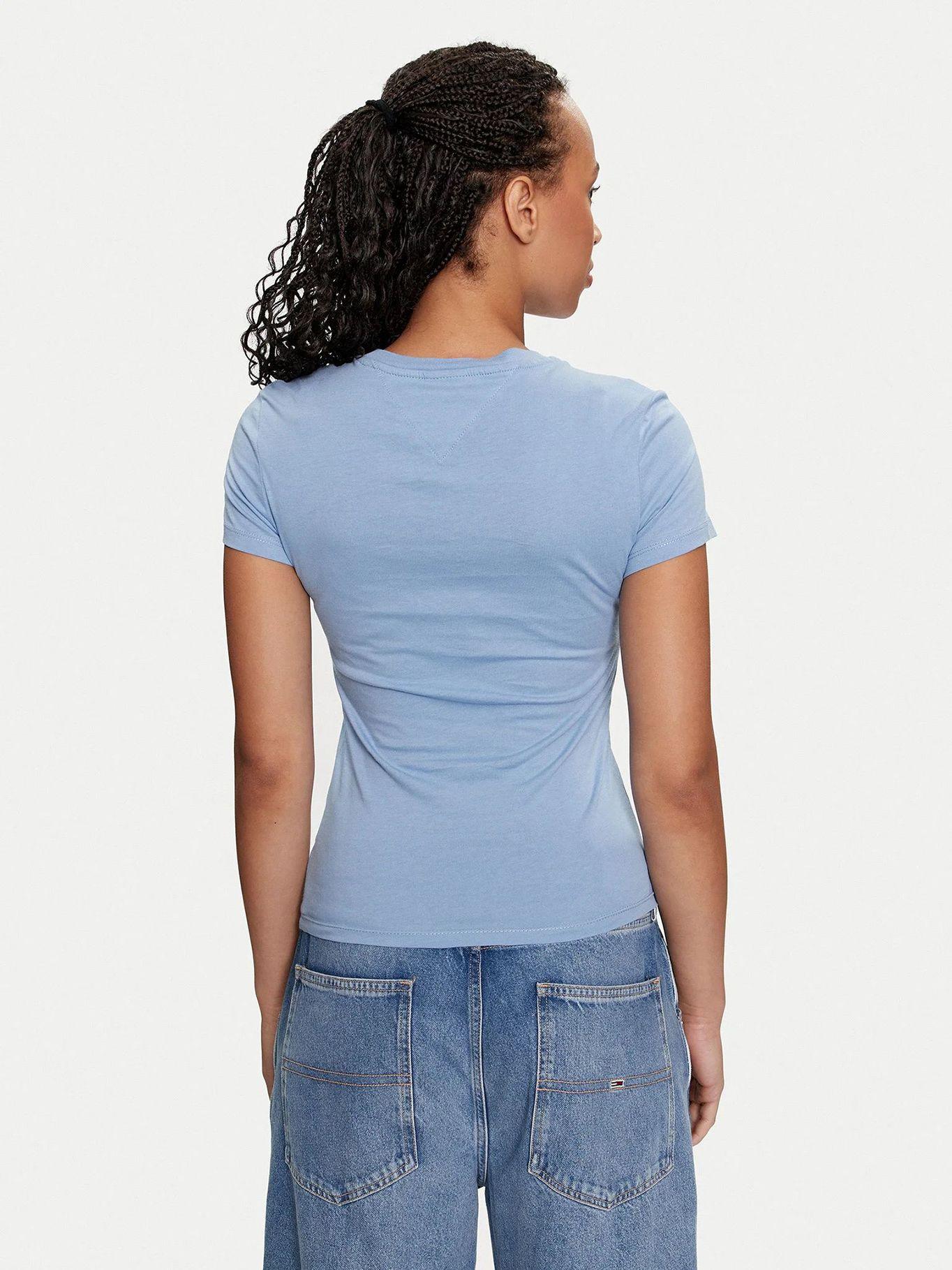 Polera Essential Slim Fit Con Logo Celeste Tommy Jeans-2