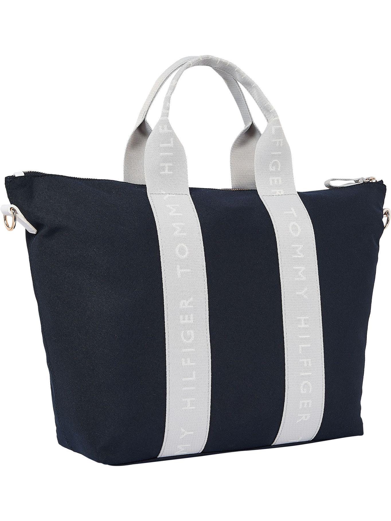 Bolso Tote Con Cinta Distintiva Azul Tommy Hilfiger-1