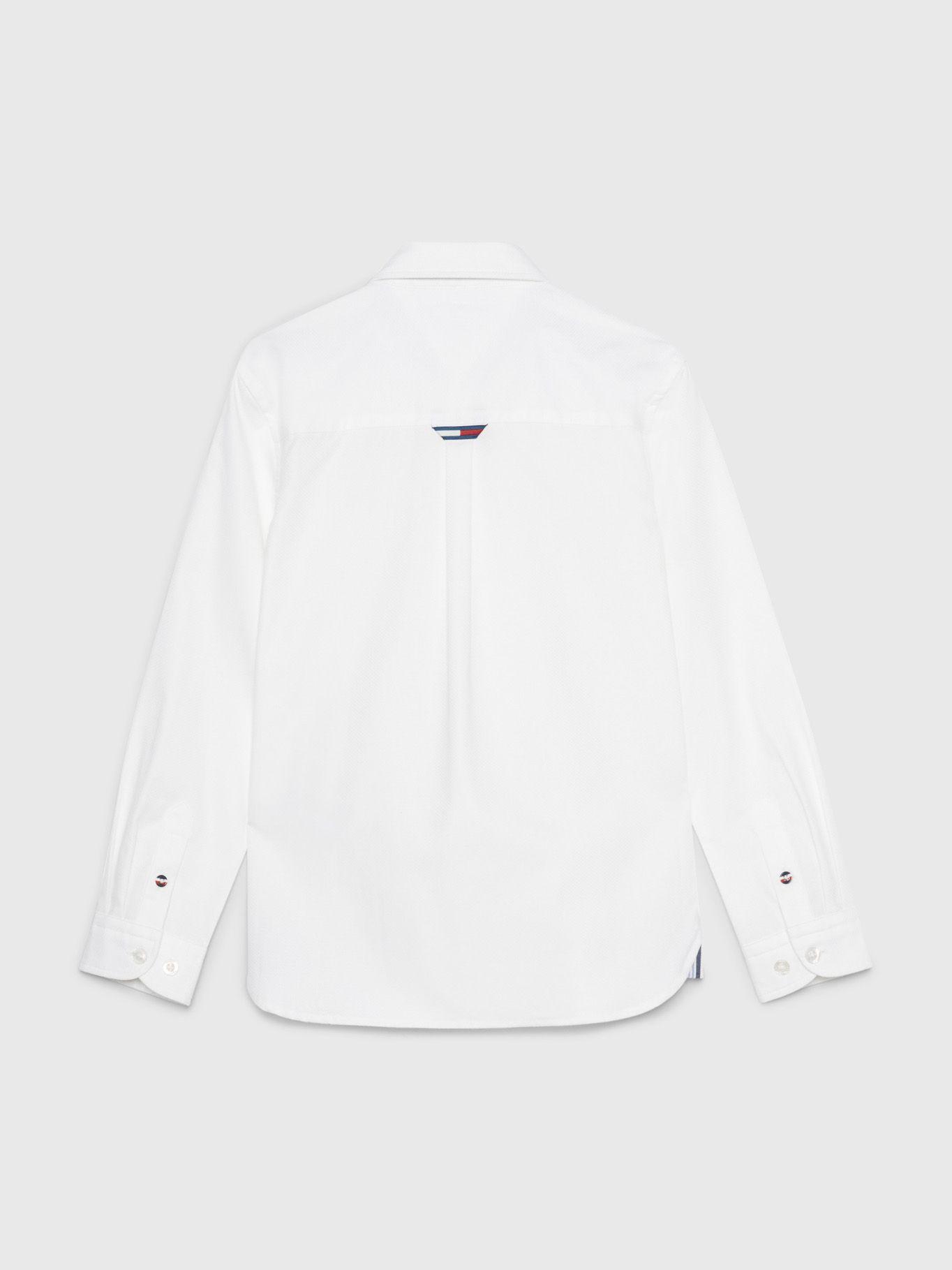CAMISA DOBBY DE ALGODÓN LOGO BLANCO TOMMY HILFIGER-1