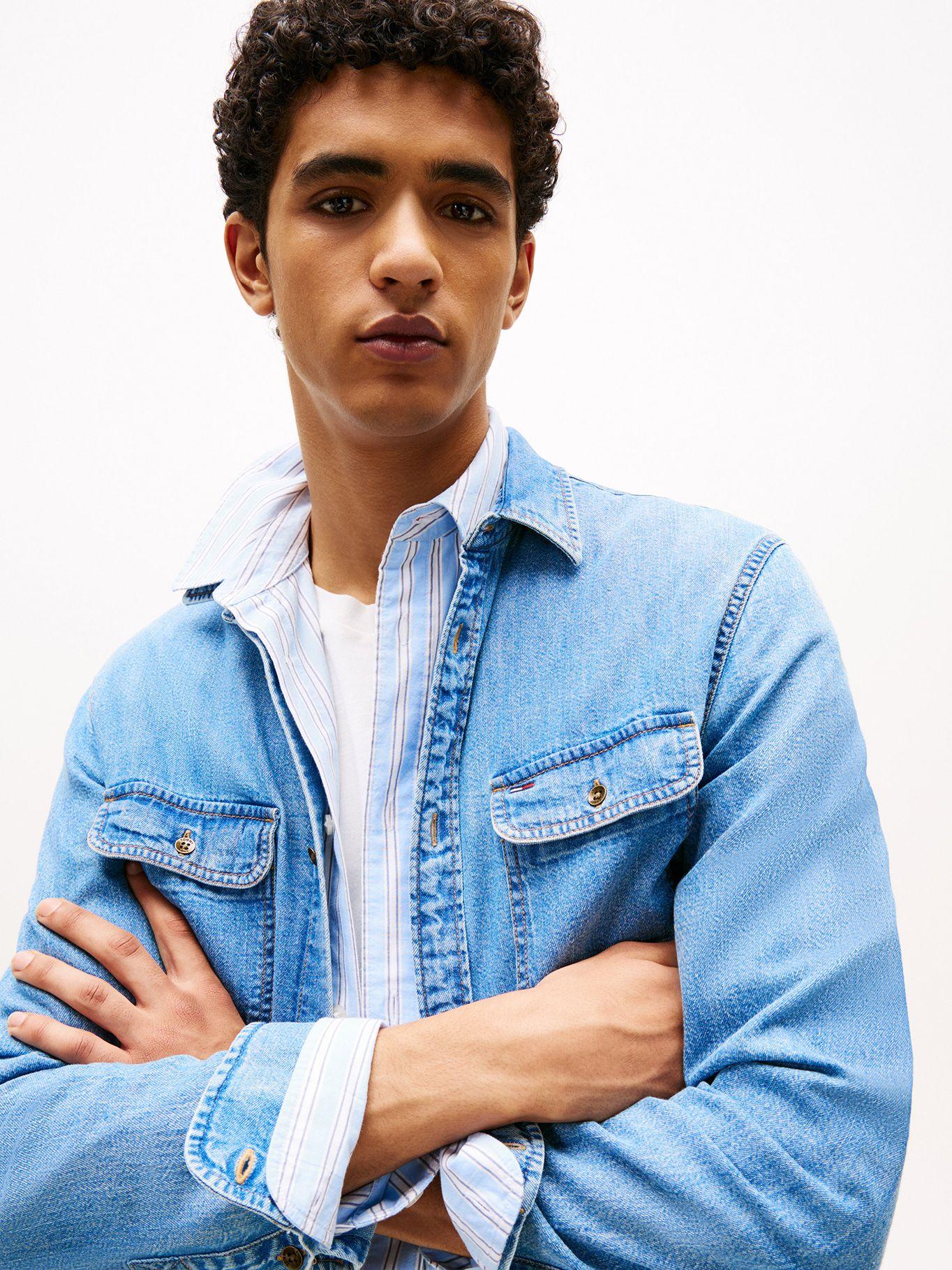 Camisa Denim Regular Fit Celeste Tommy Jeans-3