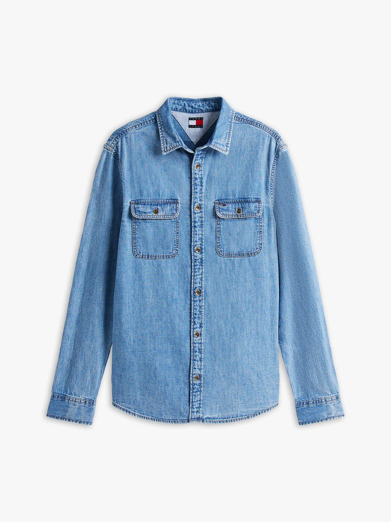 Camisa Denim Regular Fit Celeste Tommy Jeans-4