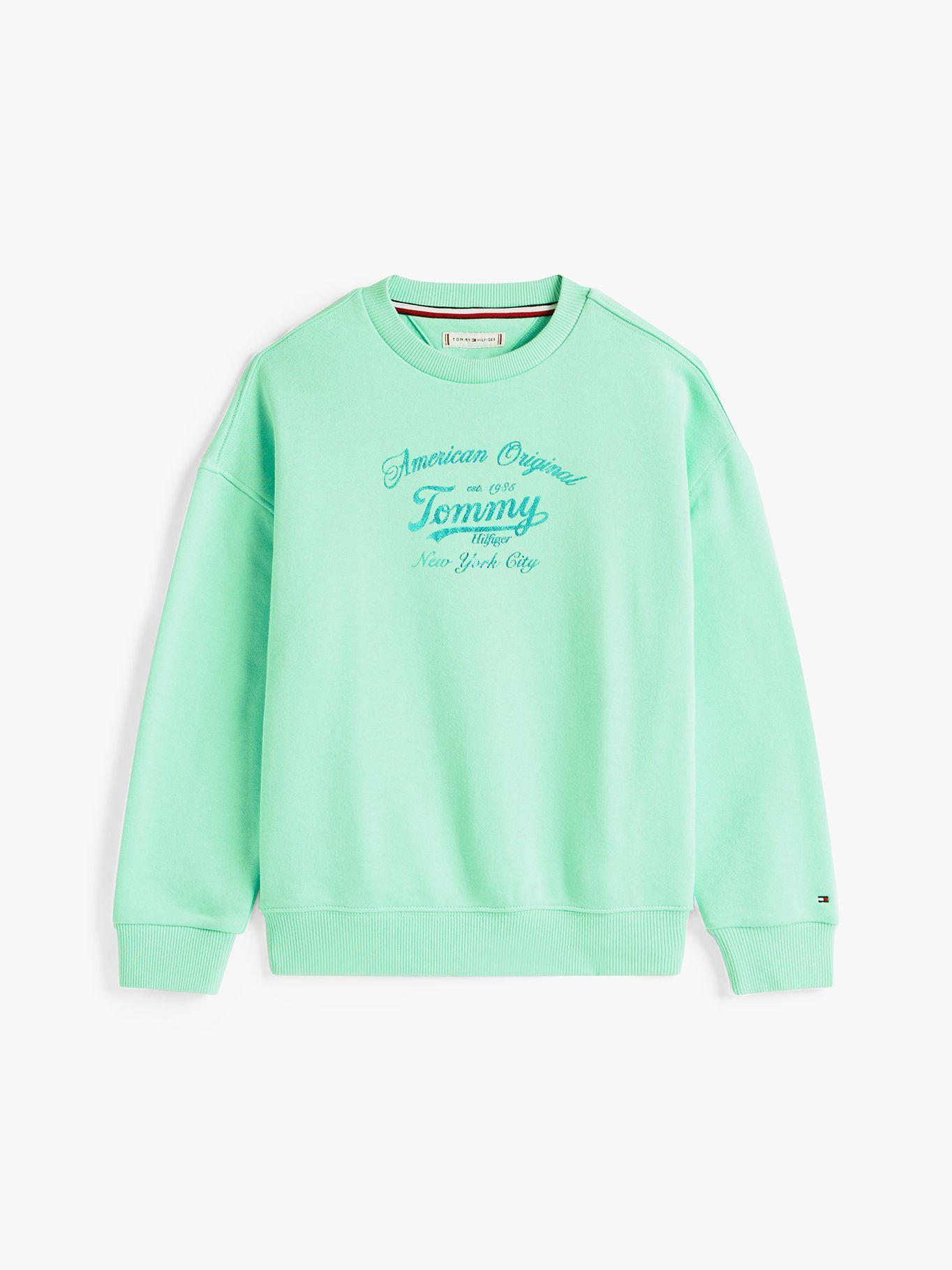 Polerón Con Logo Metalizado Verde Tommy Hilfiger-4