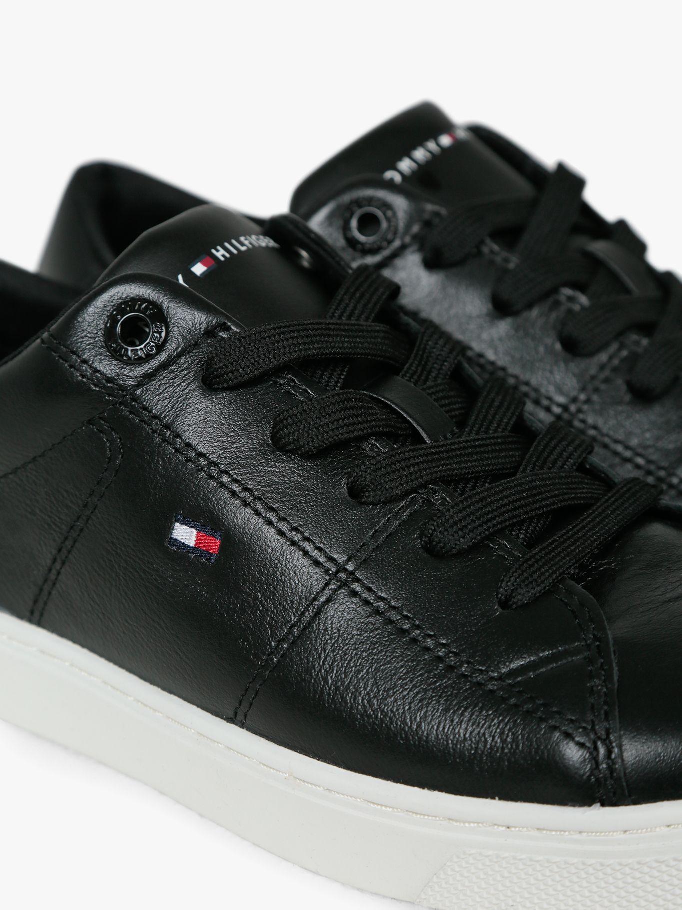 Zapatillas De Tenis En Cuero Negro Tommy Hilfiger-4