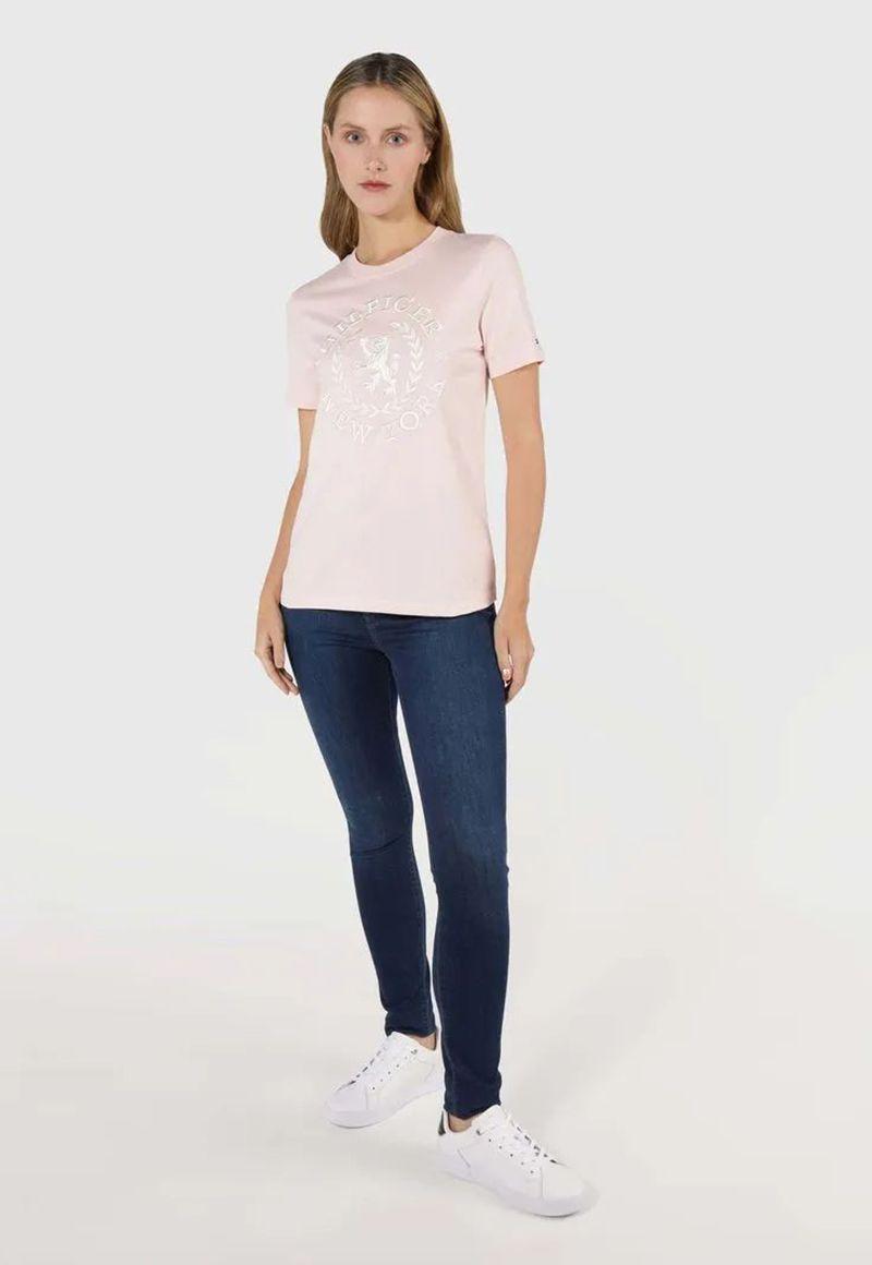 POLERA REGULAR FIT LOGO CREST ROSADO TOMMY HILFIGER-1