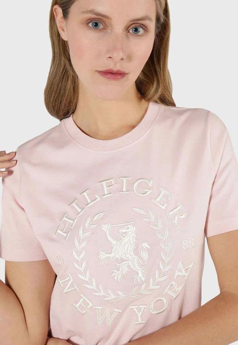 POLERA REGULAR FIT LOGO CREST ROSADO TOMMY HILFIGER-3