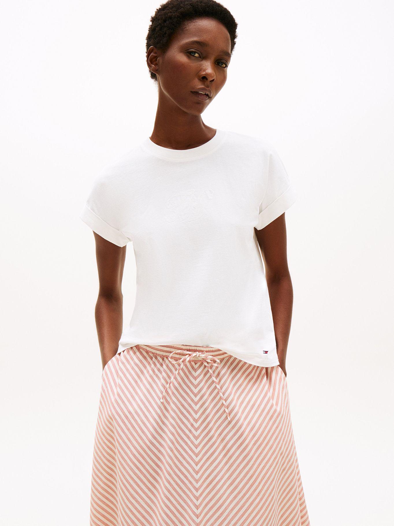 Polera Con Logo Floral Script Blanco YBL Tommy Hilfiger-0