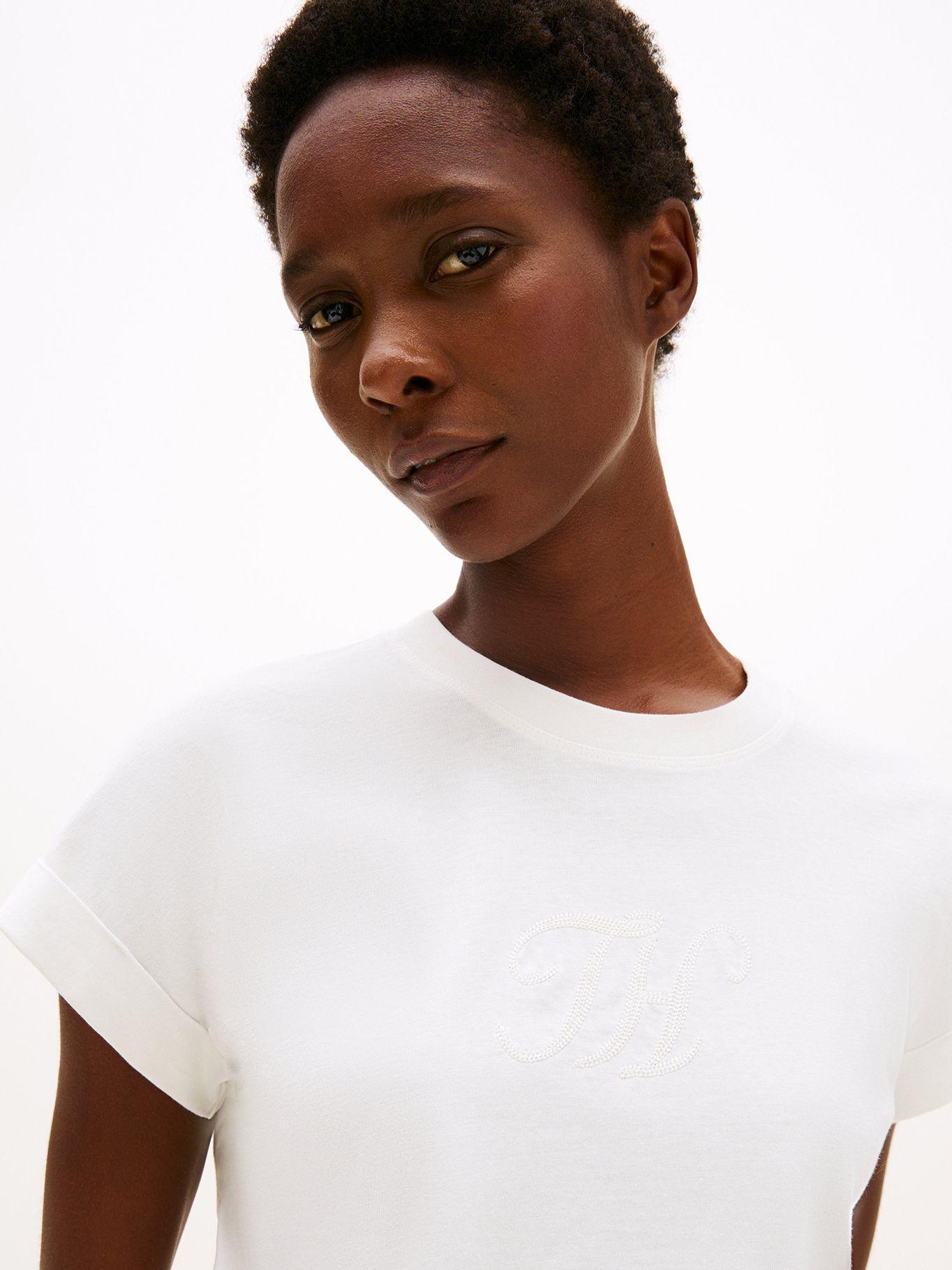 Polera Con Logo Floral Script Blanco YBL Tommy Hilfiger-3