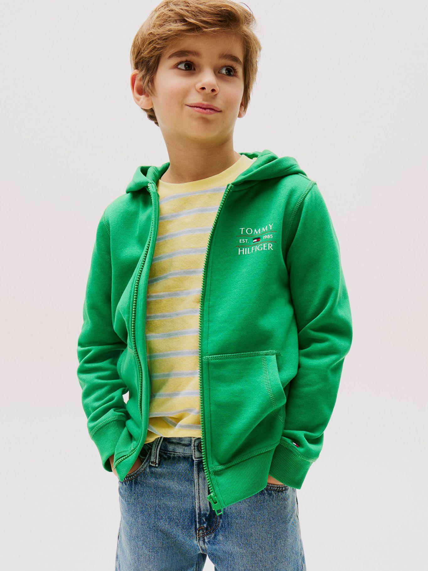Polerón Con Gorro Y Cremallera Verde Tommy Hilfiger-0