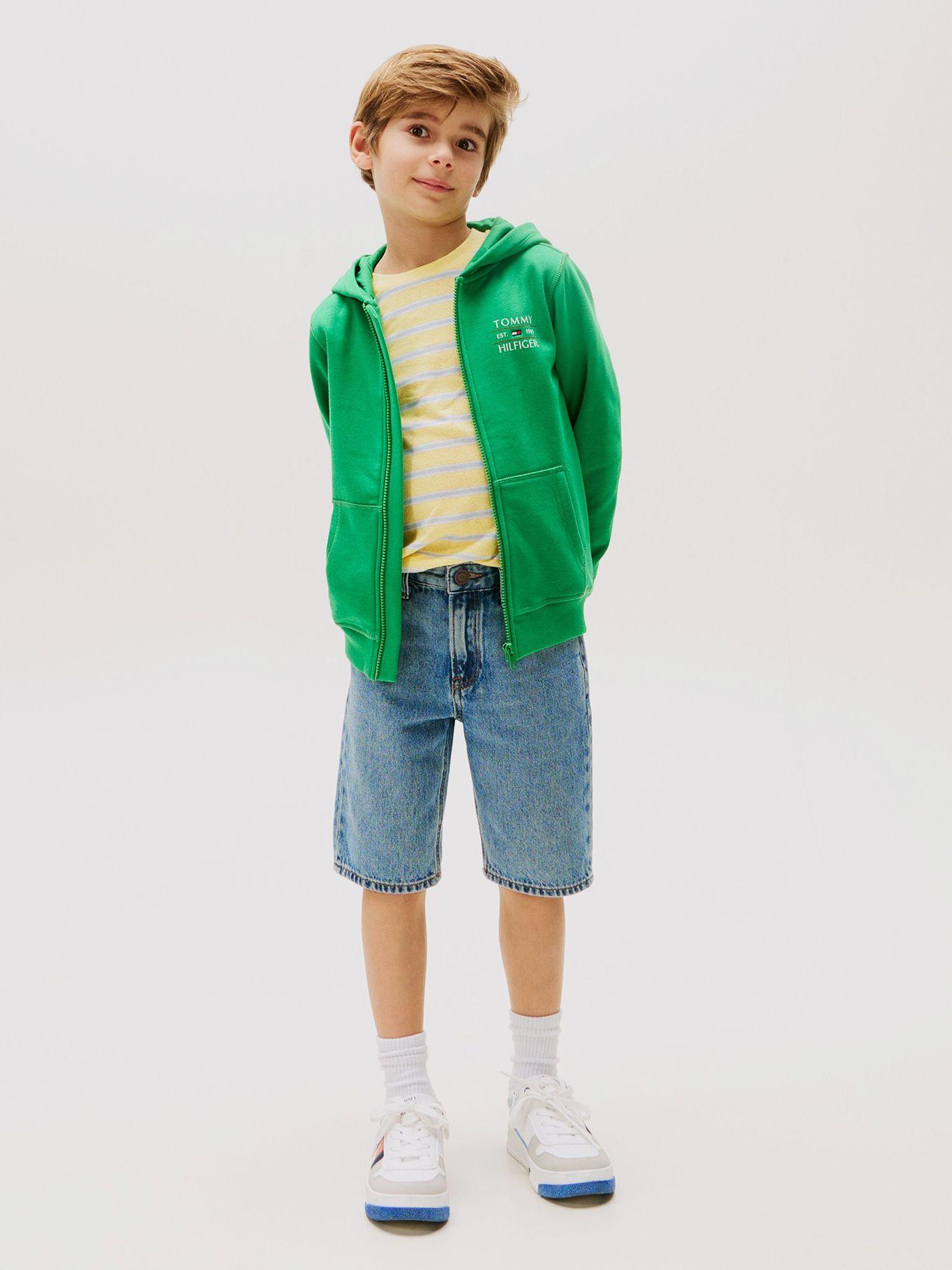 Polerón Con Gorro Y Cremallera Verde Tommy Hilfiger-1