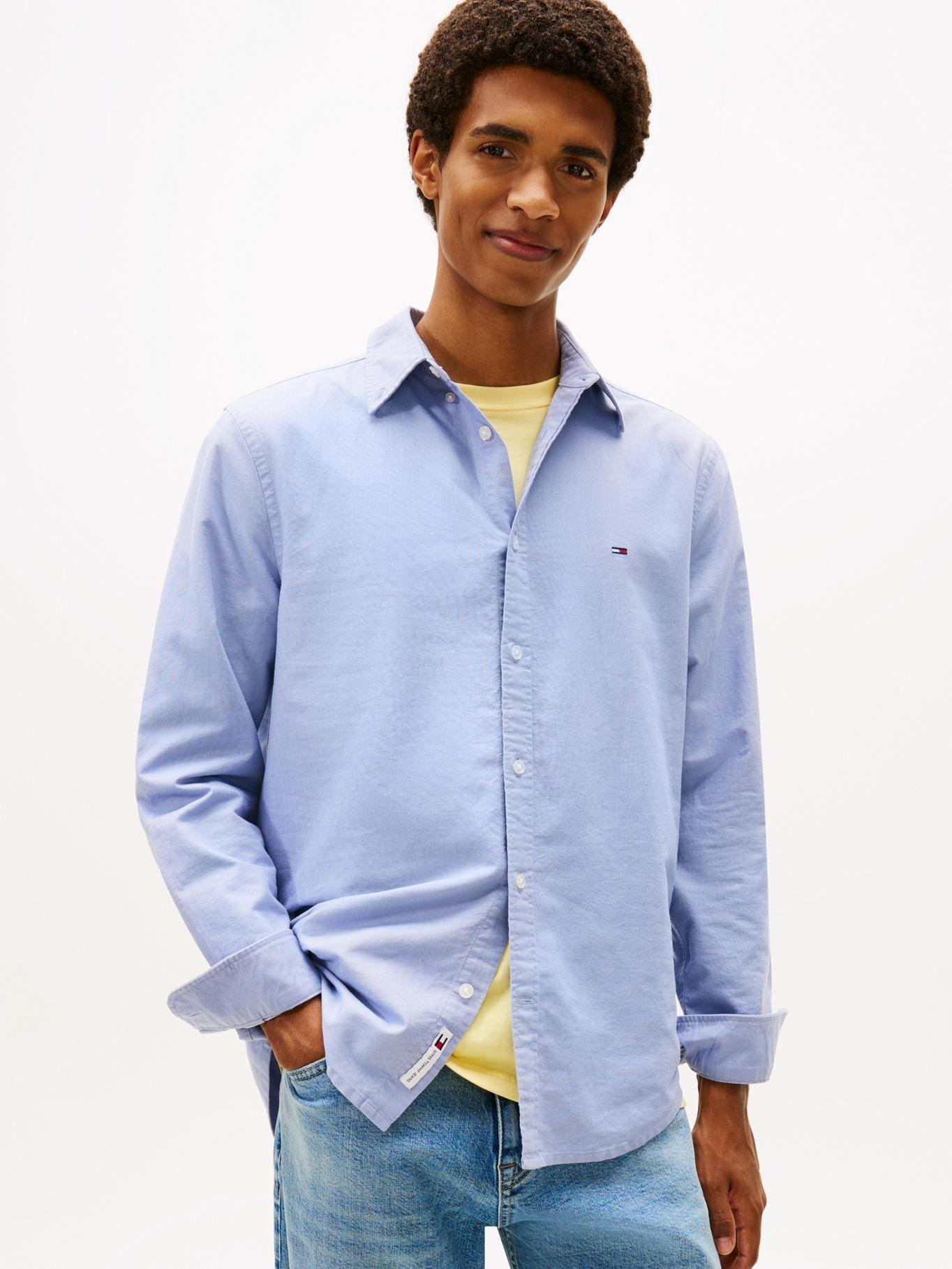 Camisa Oxford Regular Fit Tommy Jeans Celeste-0