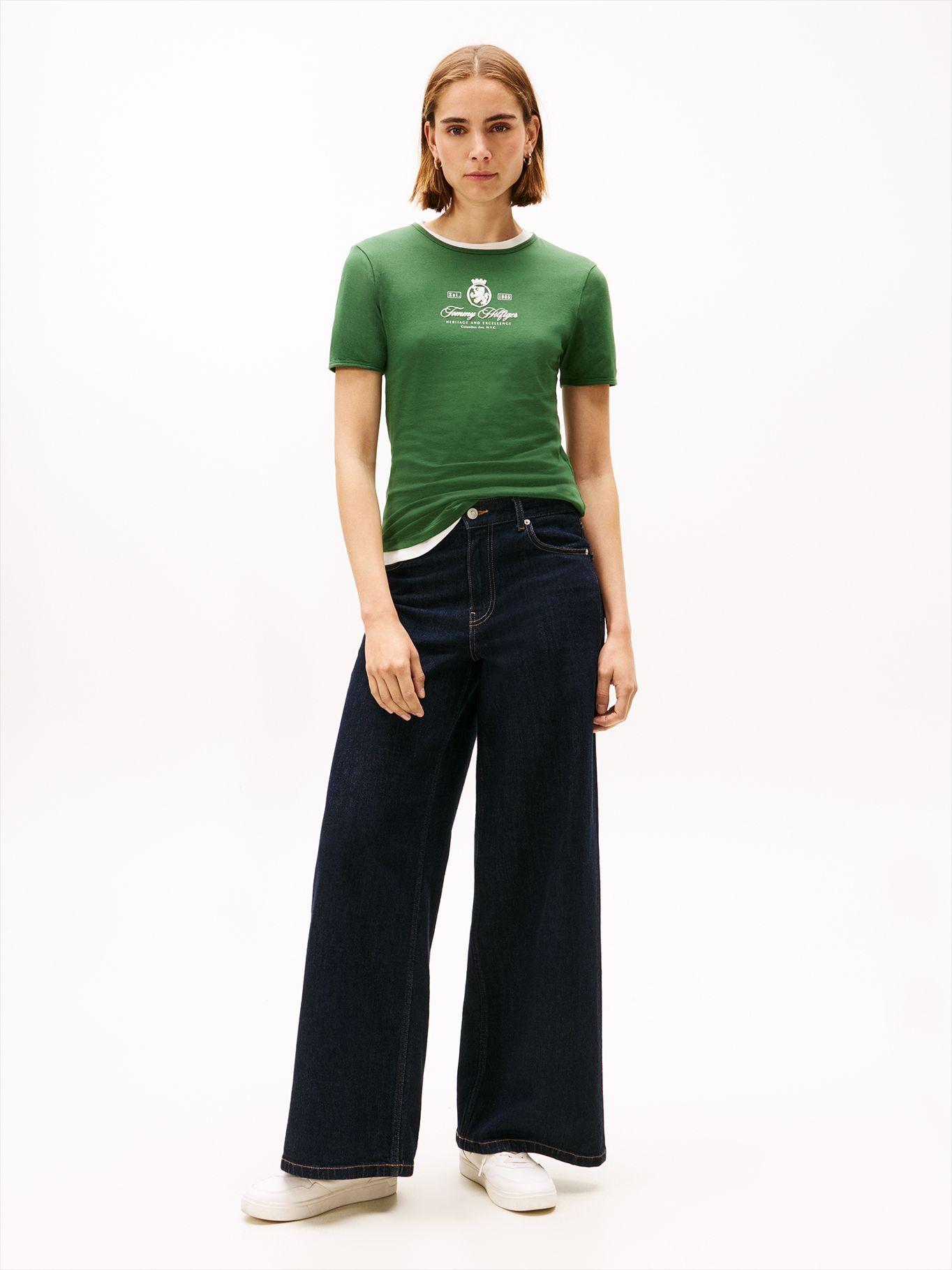 Polera Varsity Slim Fit Verde Tommy Hilfiger-1