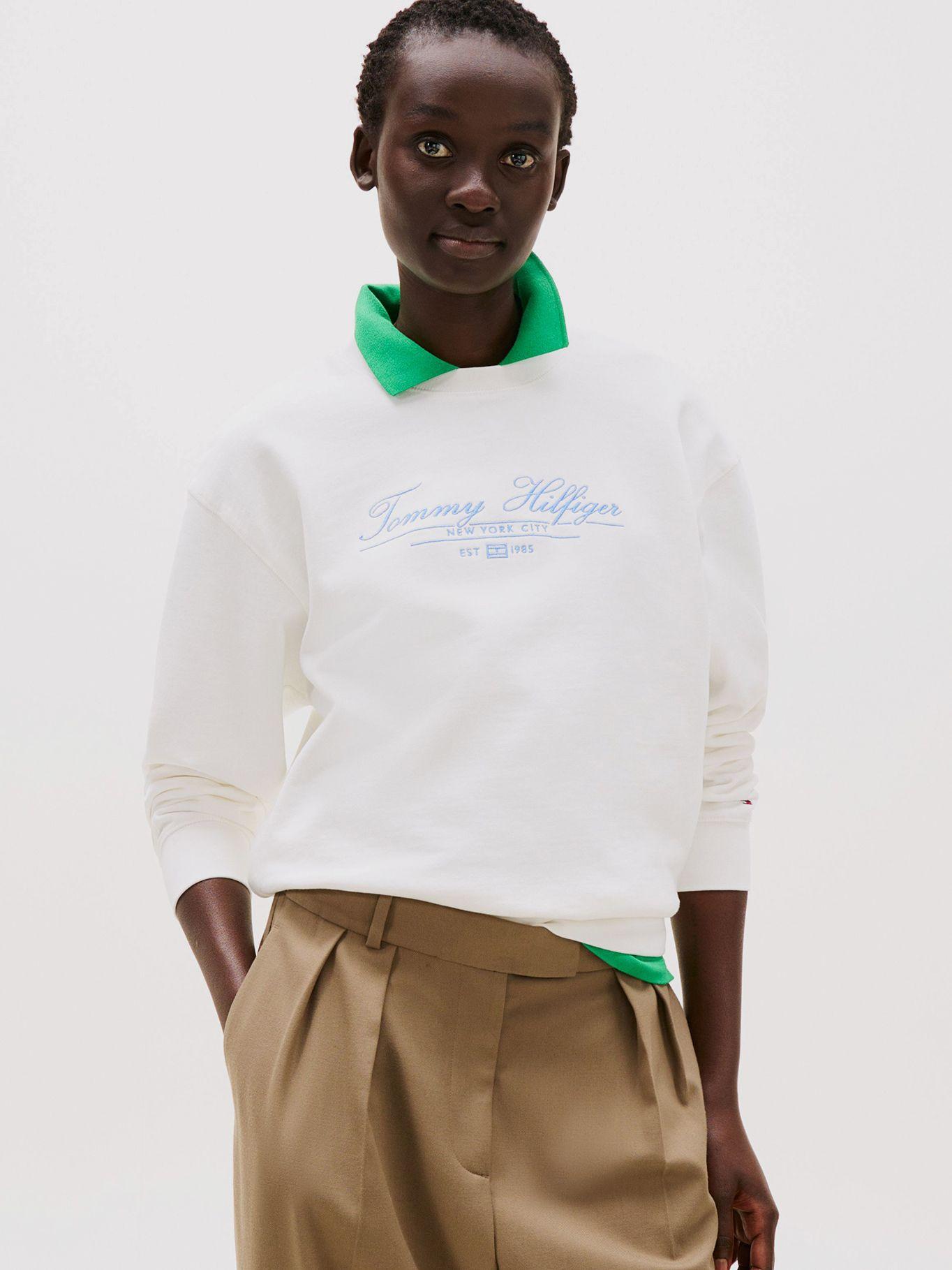 Polerón Cuello Redondo Con Logo Blanco Tommy Hilfiger-0