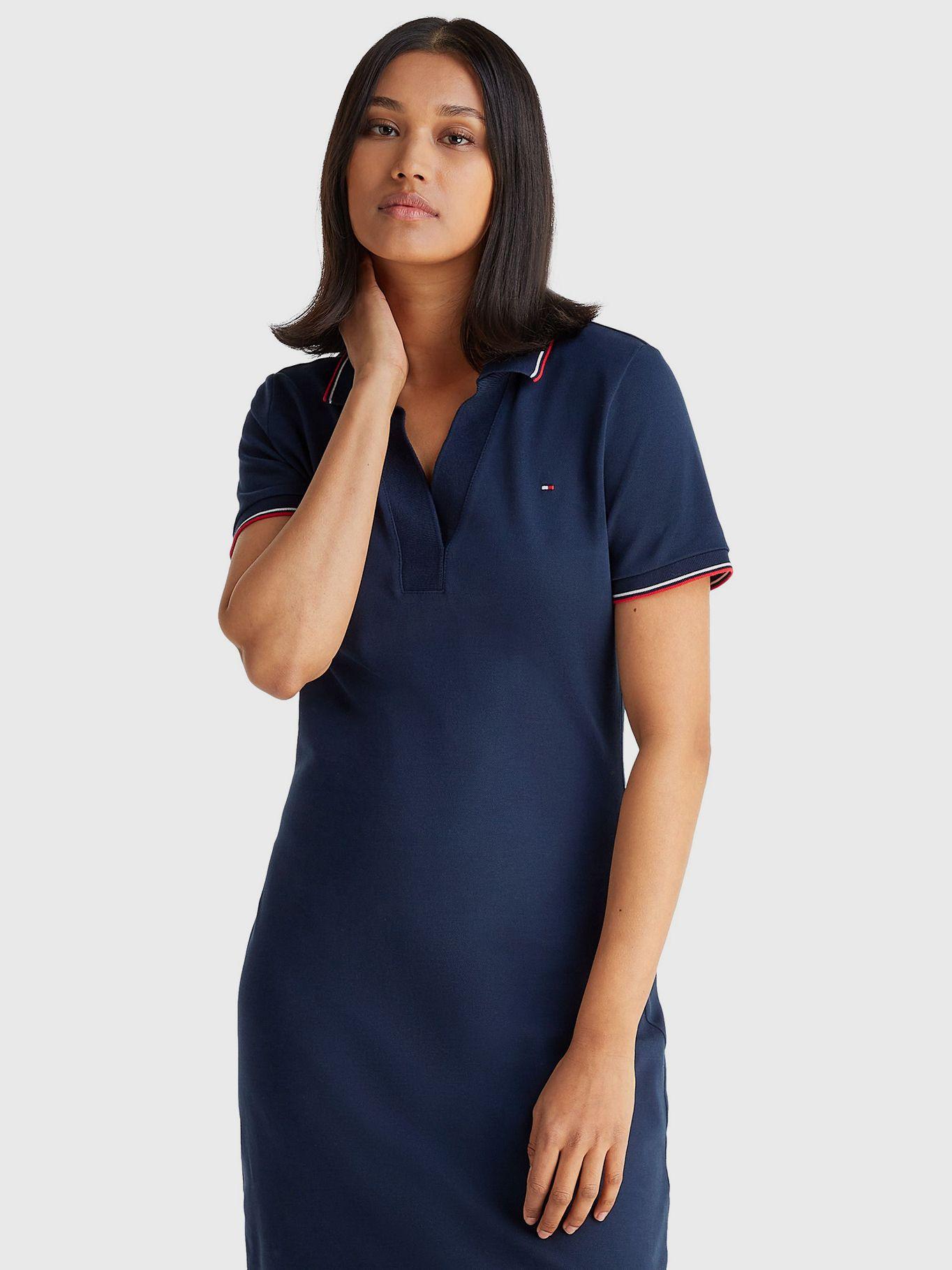 Vestido Polo Manga Con Logo Azul Tommy Hilfiger-2