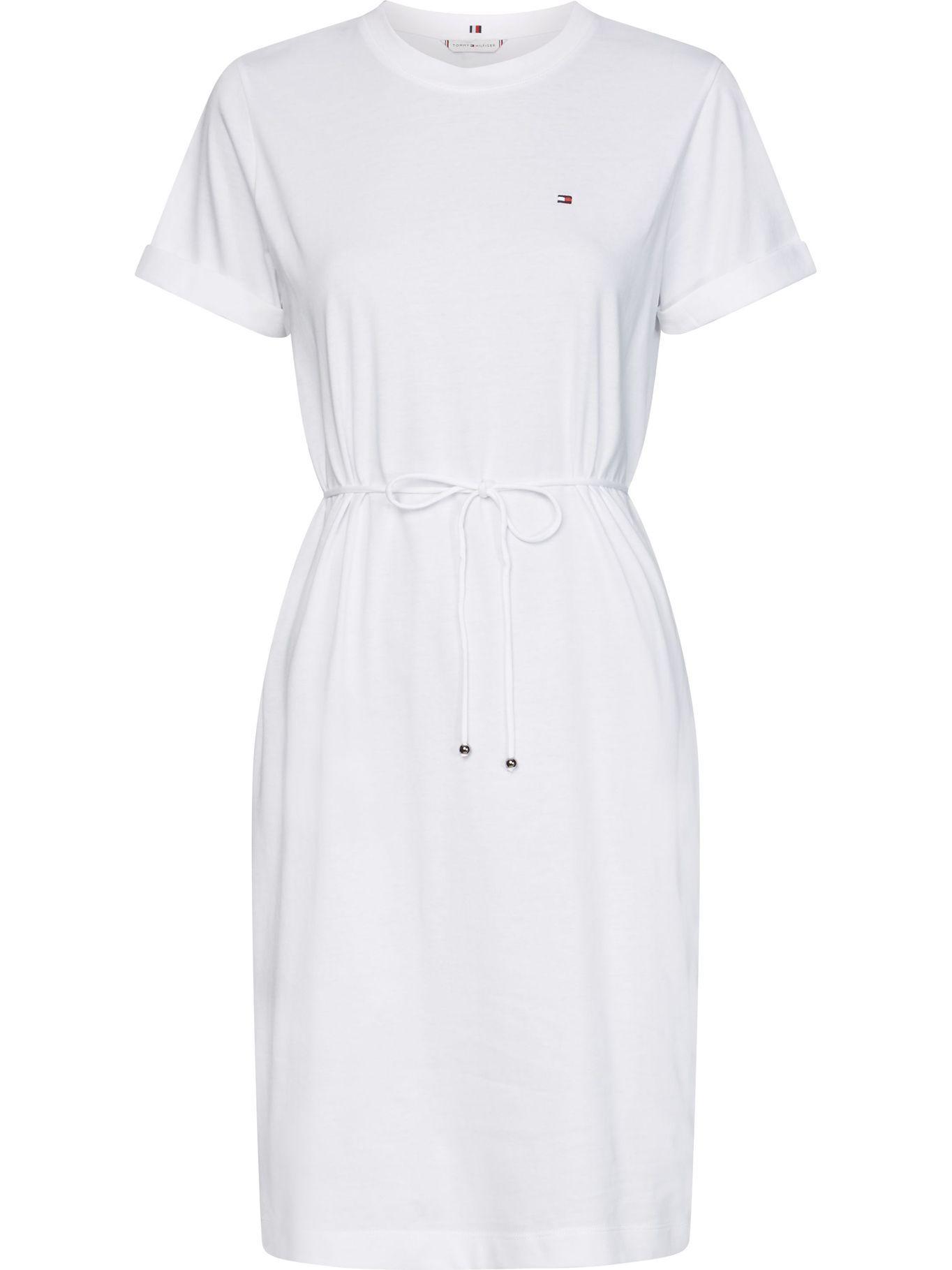 Vestido Camiseta De Algodón Blanco Tommy Hilfiger-0
