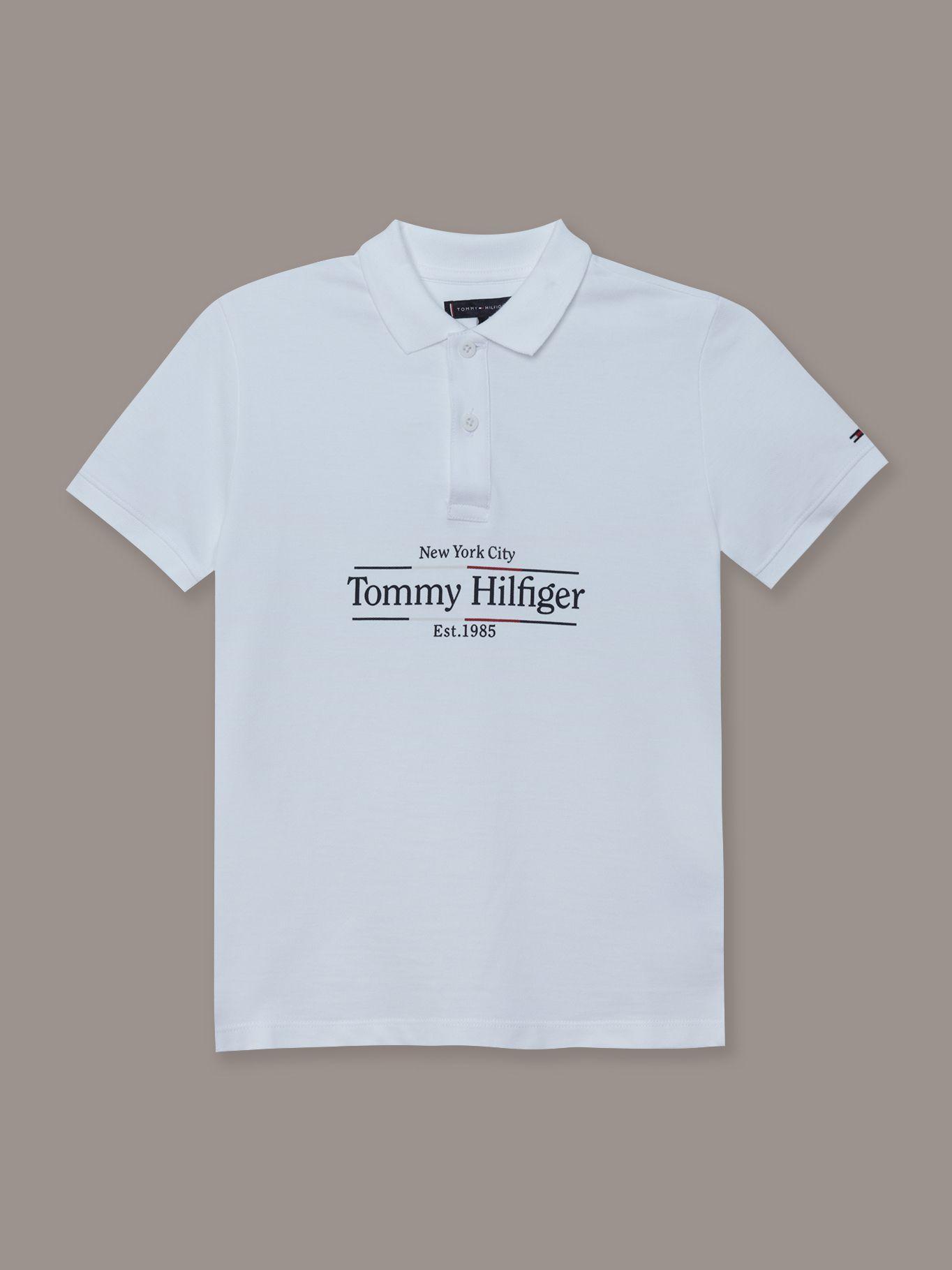 Polo Niño Icon De Corte Regular Blanco Tommy Hilfiger-0