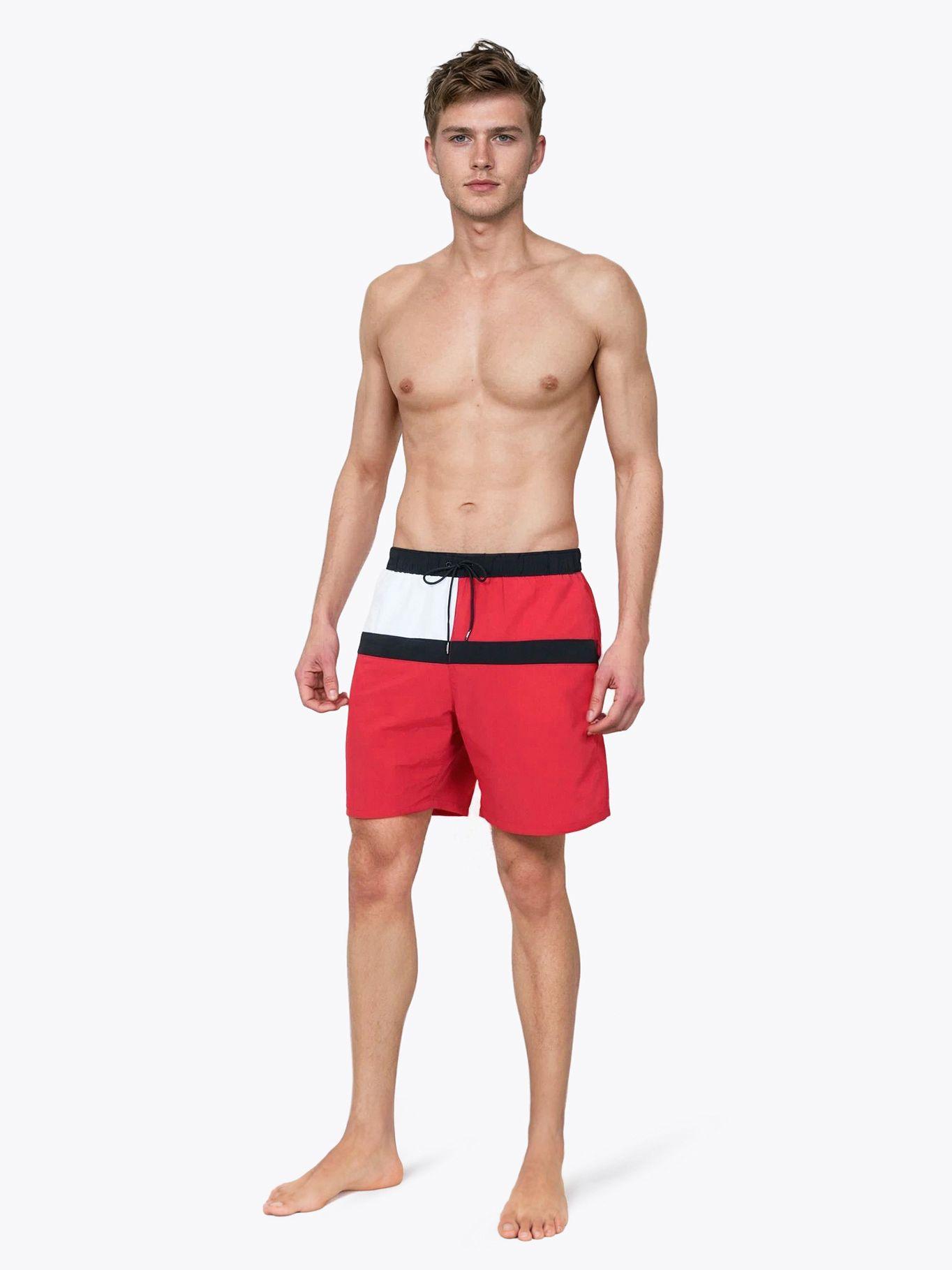 Traje De Baño Largo Con Estampado Rojo Tommy Hilfiger-0