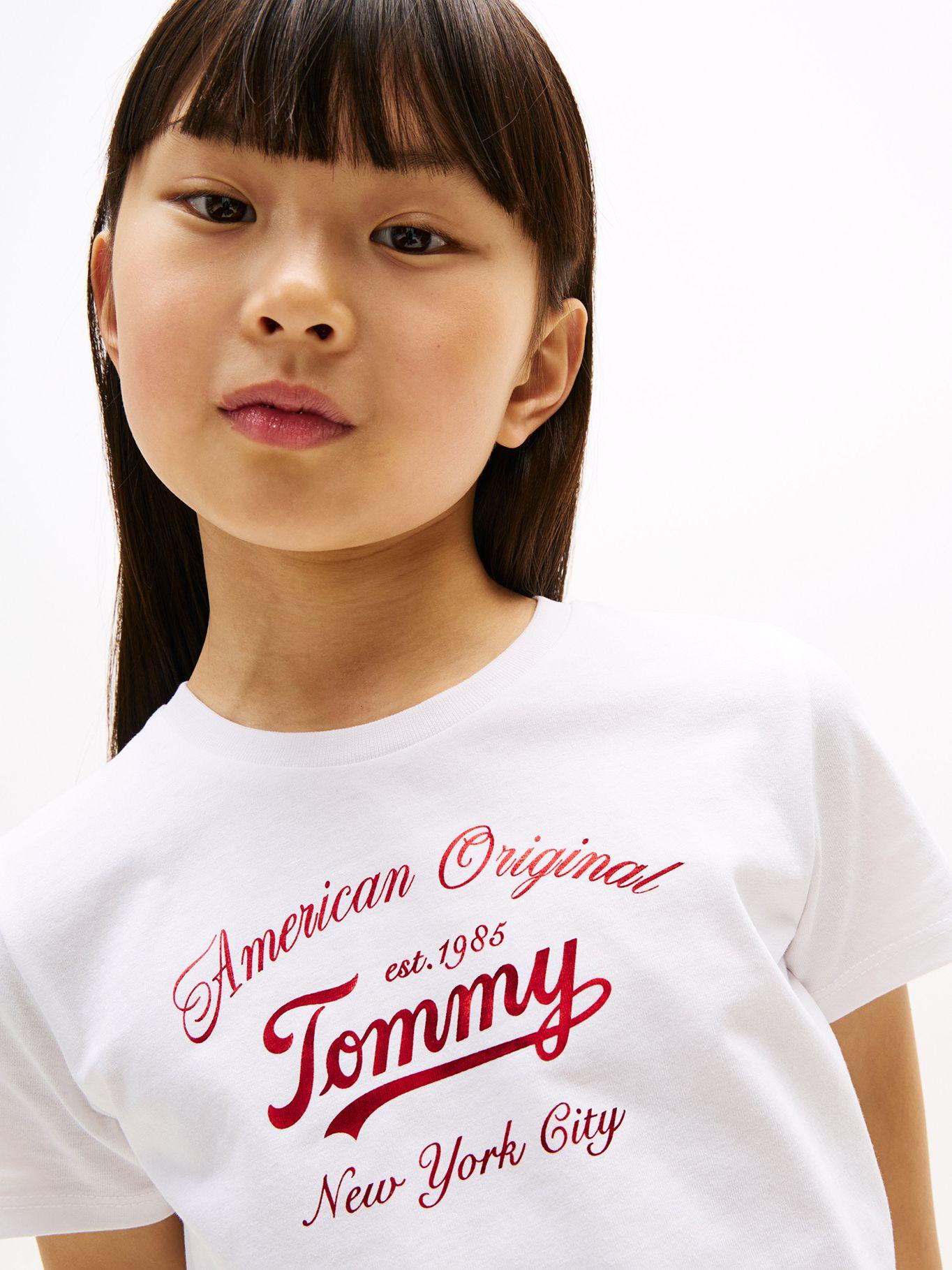 Polera Script Logo Metalizado Blanco Tommy Hilfiger-3