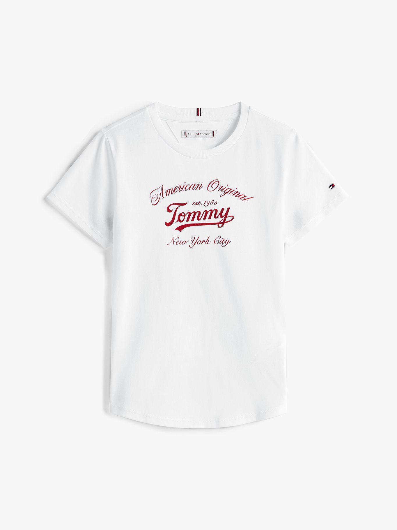Polera Script Logo Metalizado Blanco Tommy Hilfiger-4