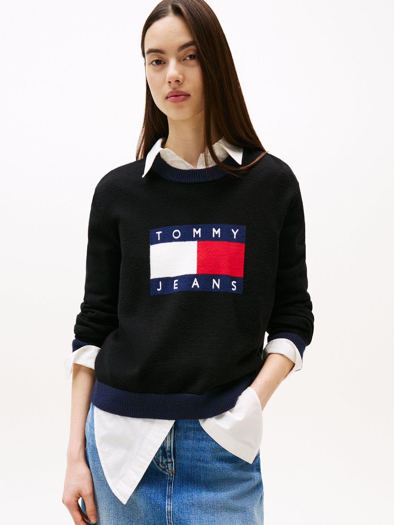 Sweater Colorblock Con Logo Bordado Negro Tommy Jeans-0