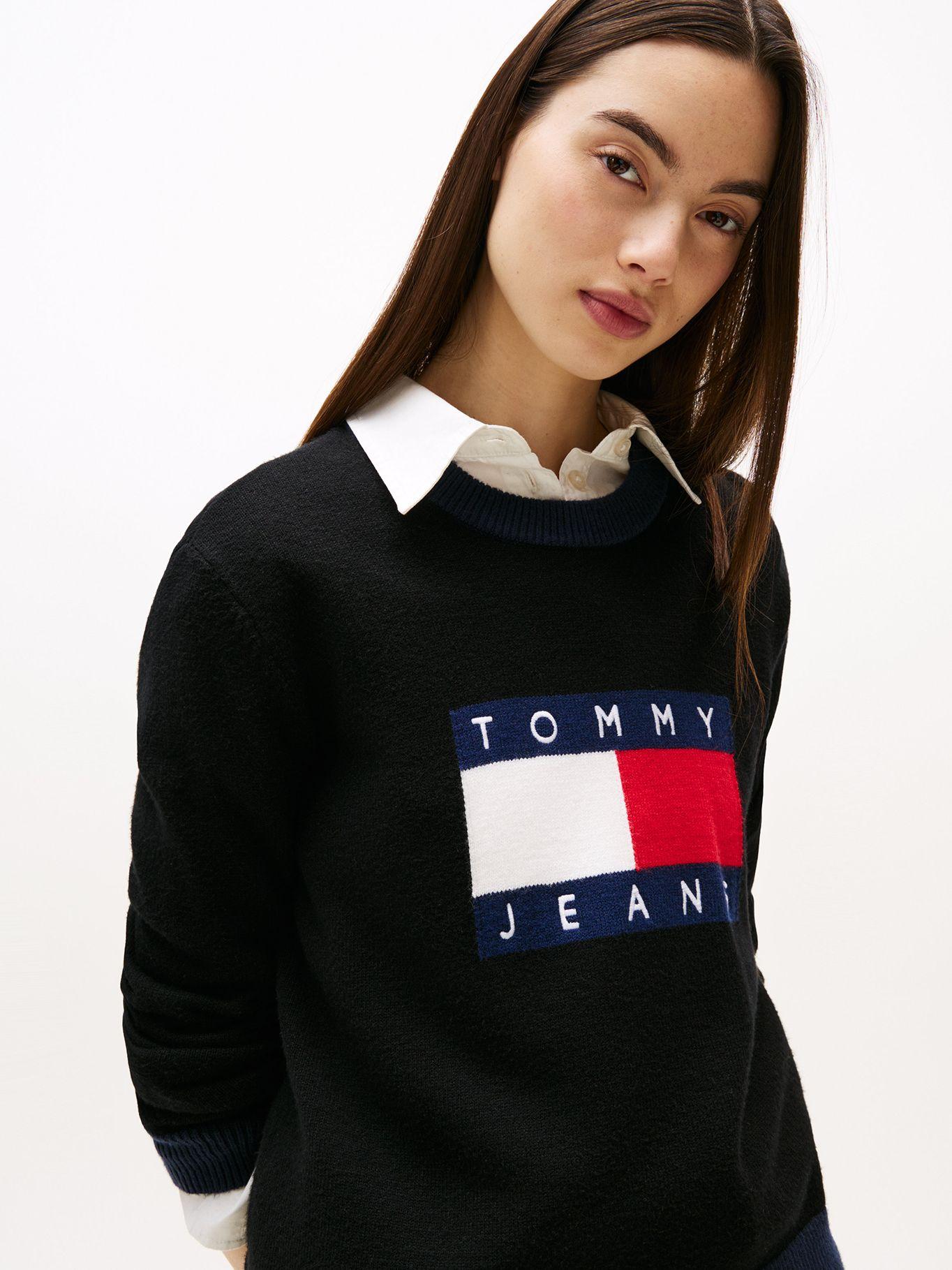Sweater Colorblock Con Logo Bordado Negro Tommy Jeans-3