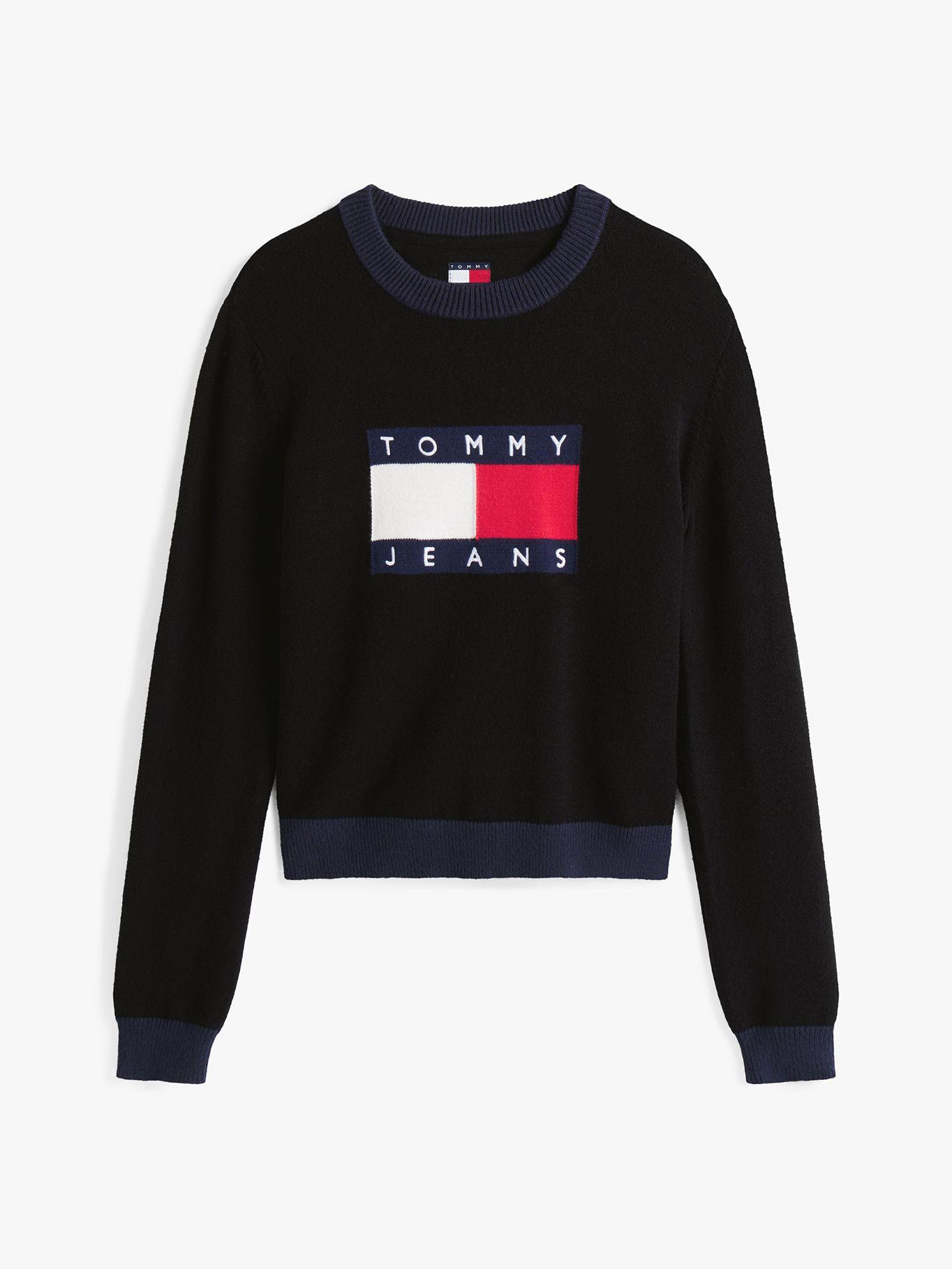 Sweater Colorblock Con Logo Bordado Negro Tommy Jeans-4