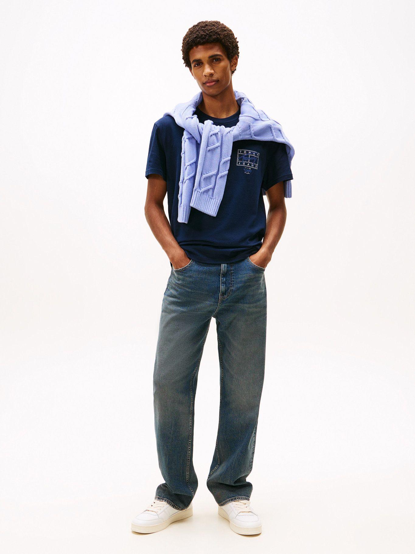 Polera Con Logo Efecto Regular Fit Tommy Jeans Azul-1