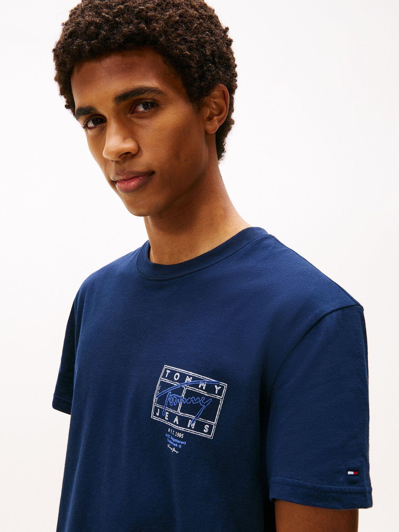 Polera Con Logo Efecto Regular Fit Tommy Jeans Azul-3