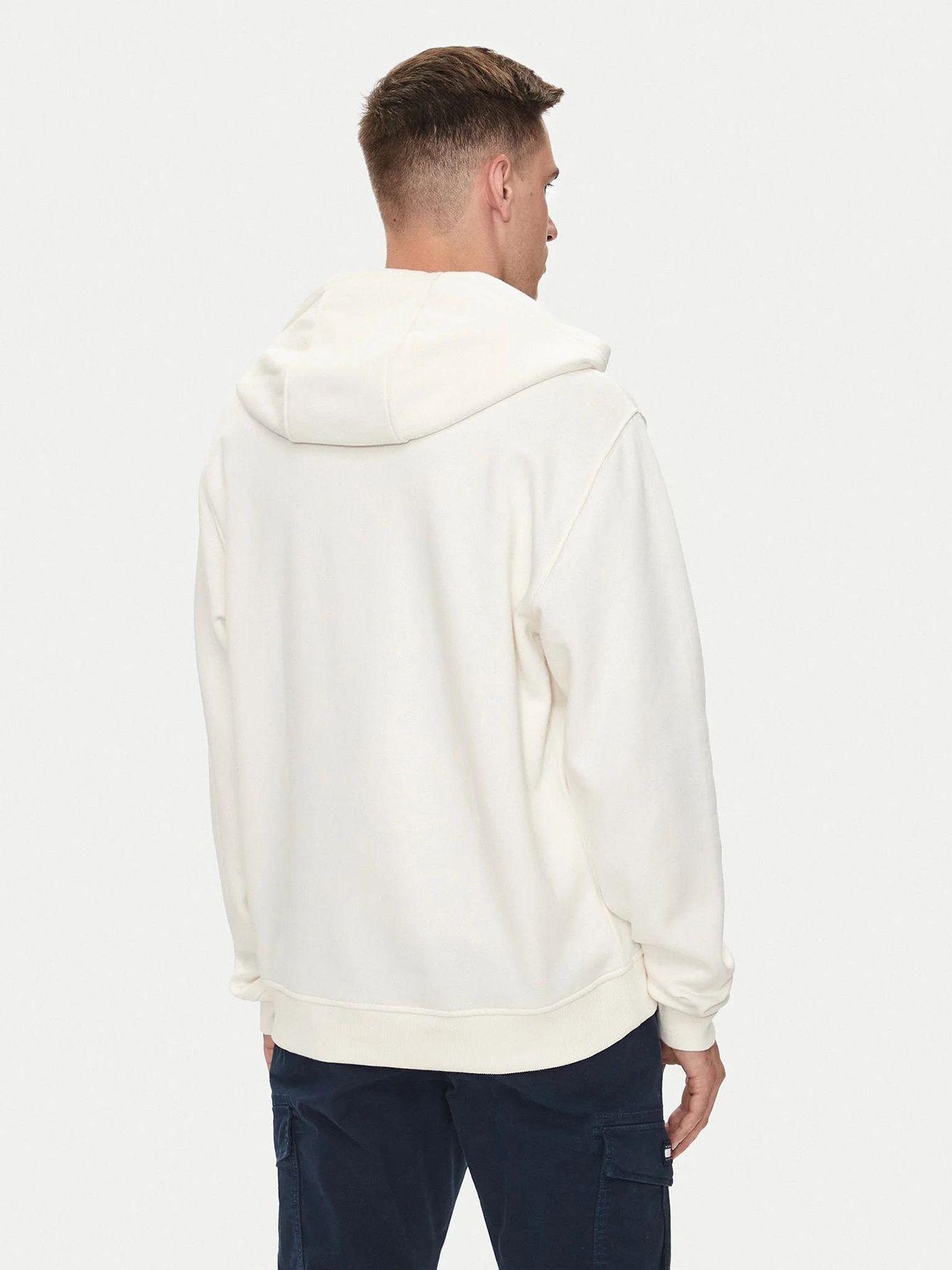 Polerón Con Gorro Y Con Cierre Blanco Tommy Jeans-2