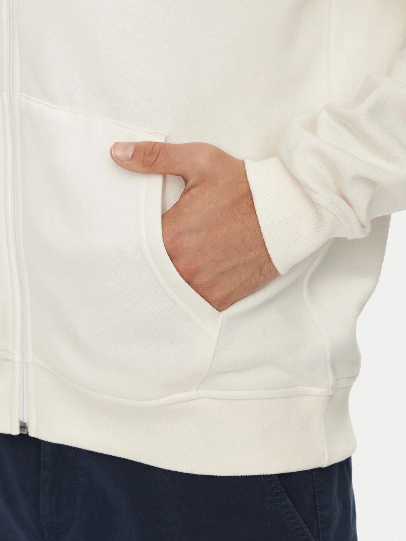 Polerón Con Gorro Y Con Cierre Blanco Tommy Jeans-4