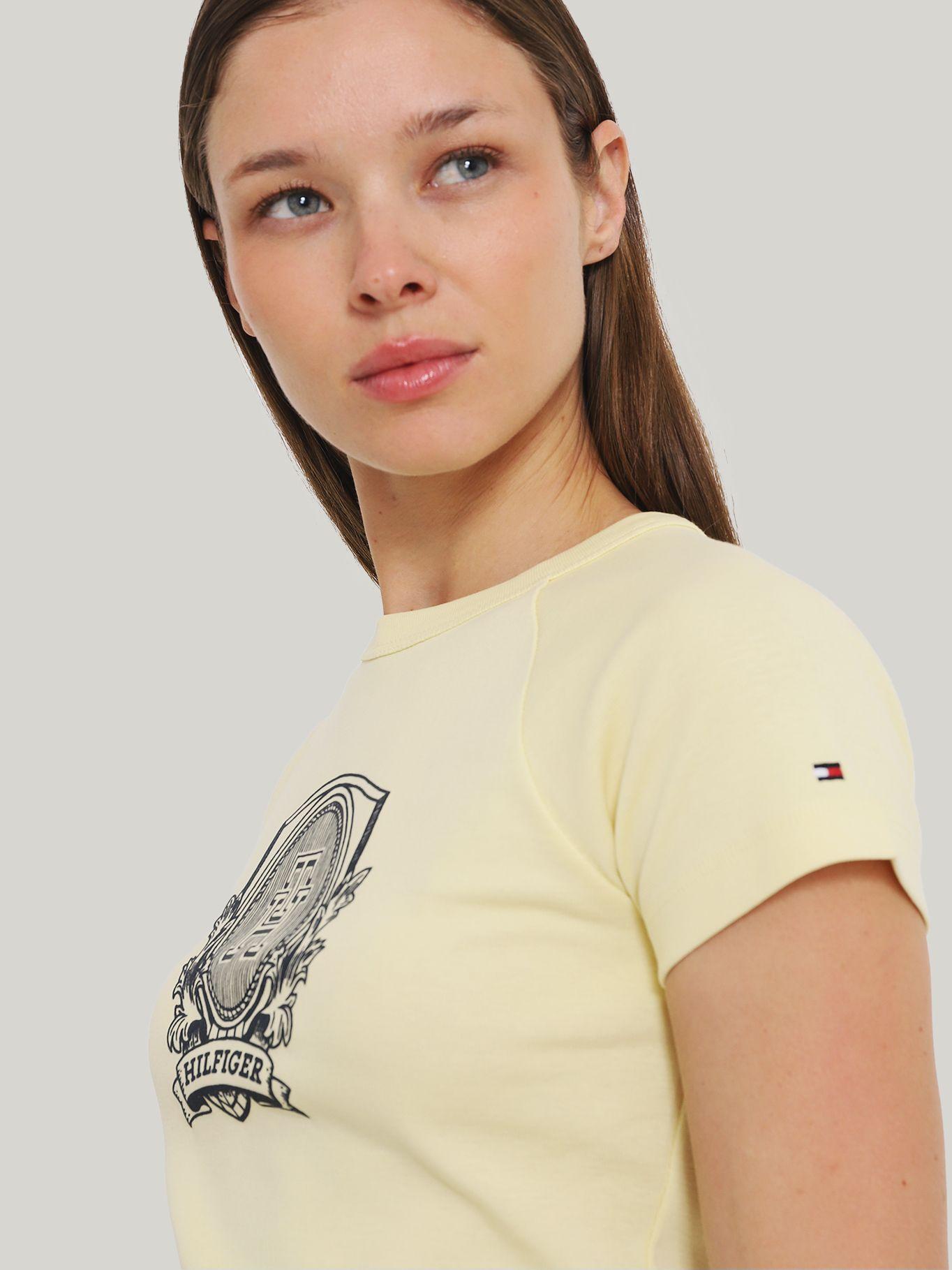 Polera Con Logo De Corte Slim Amarillo Tommy Hilfiger-3